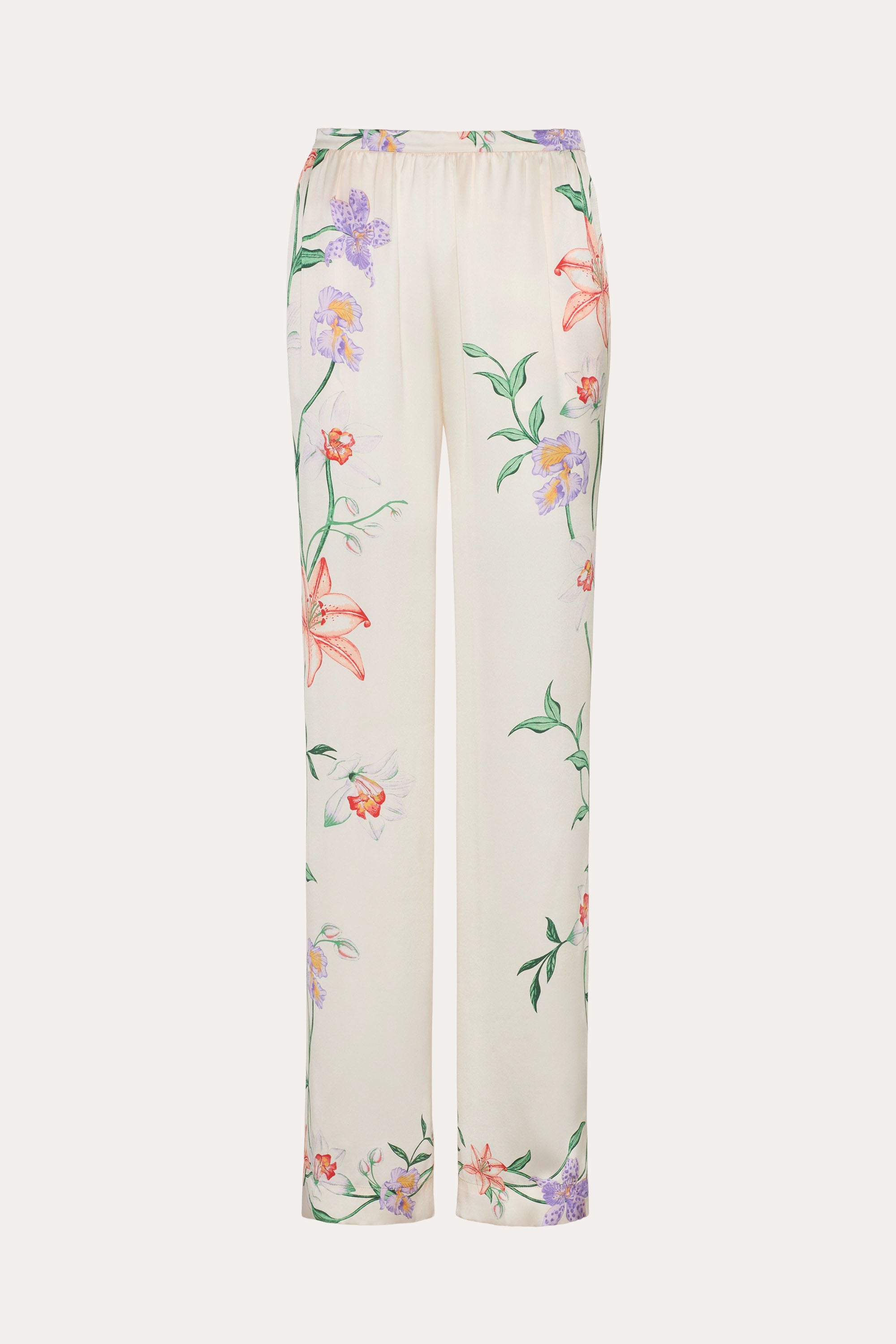 Elie Tahari Frances Floral spodnie jedwabne Petale D'Oro