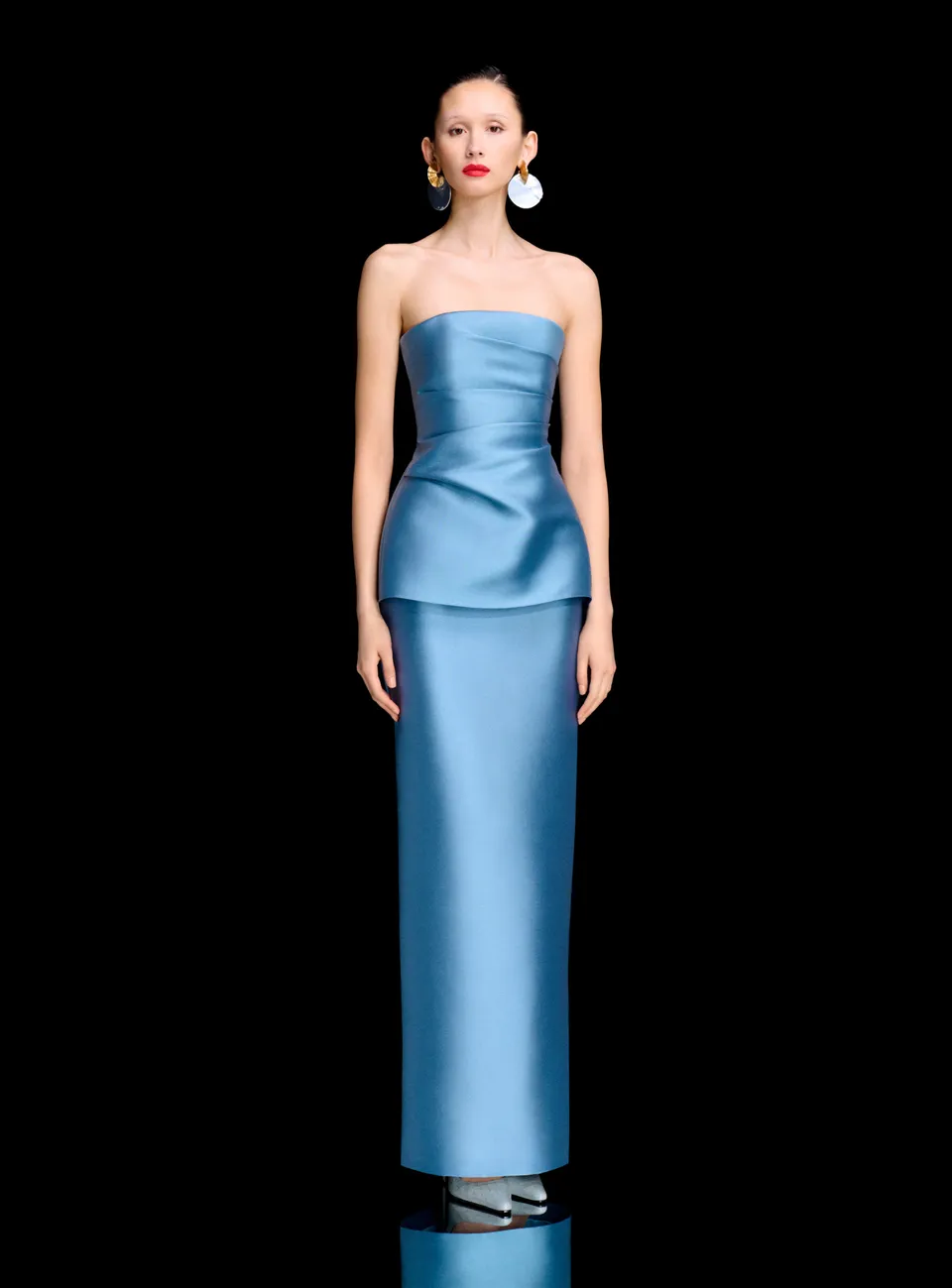 Solace London Lucille sukienka wieczorowa niebieska maxi