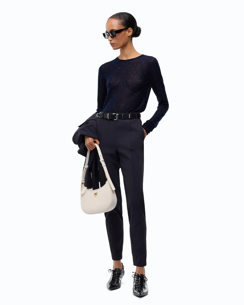 Pinko Tancredi spodnie skinny eleganckie niebieskie
