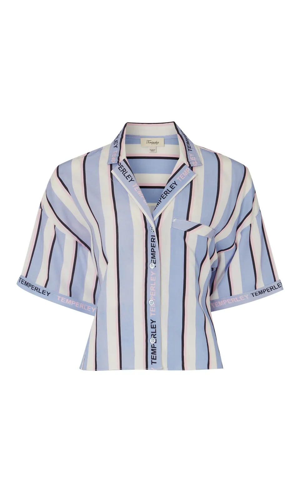 Temperley London Dominique Shirt koszula Blue Mix lyocell