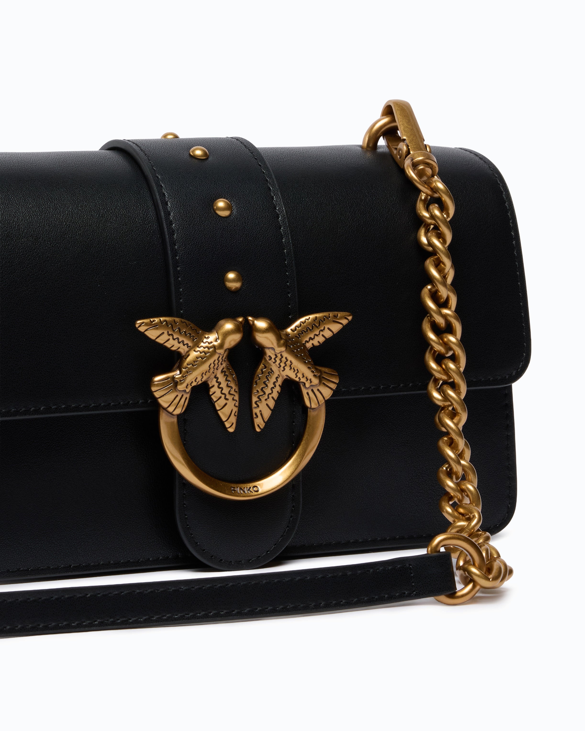 Pinko Love Bag One torebka mini skórzana czarna