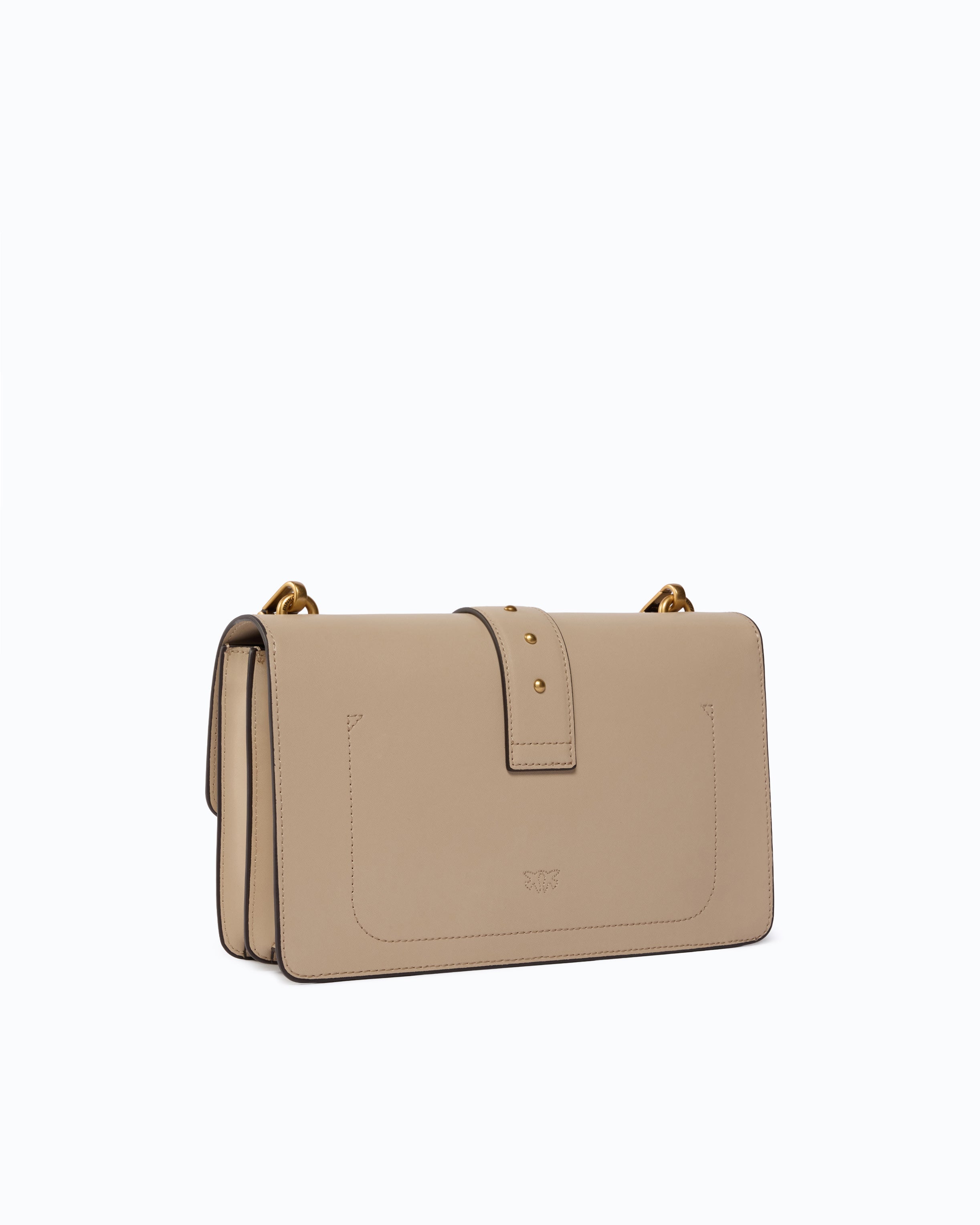 Pinko Love Bag One torebka beżowa średnia skóra