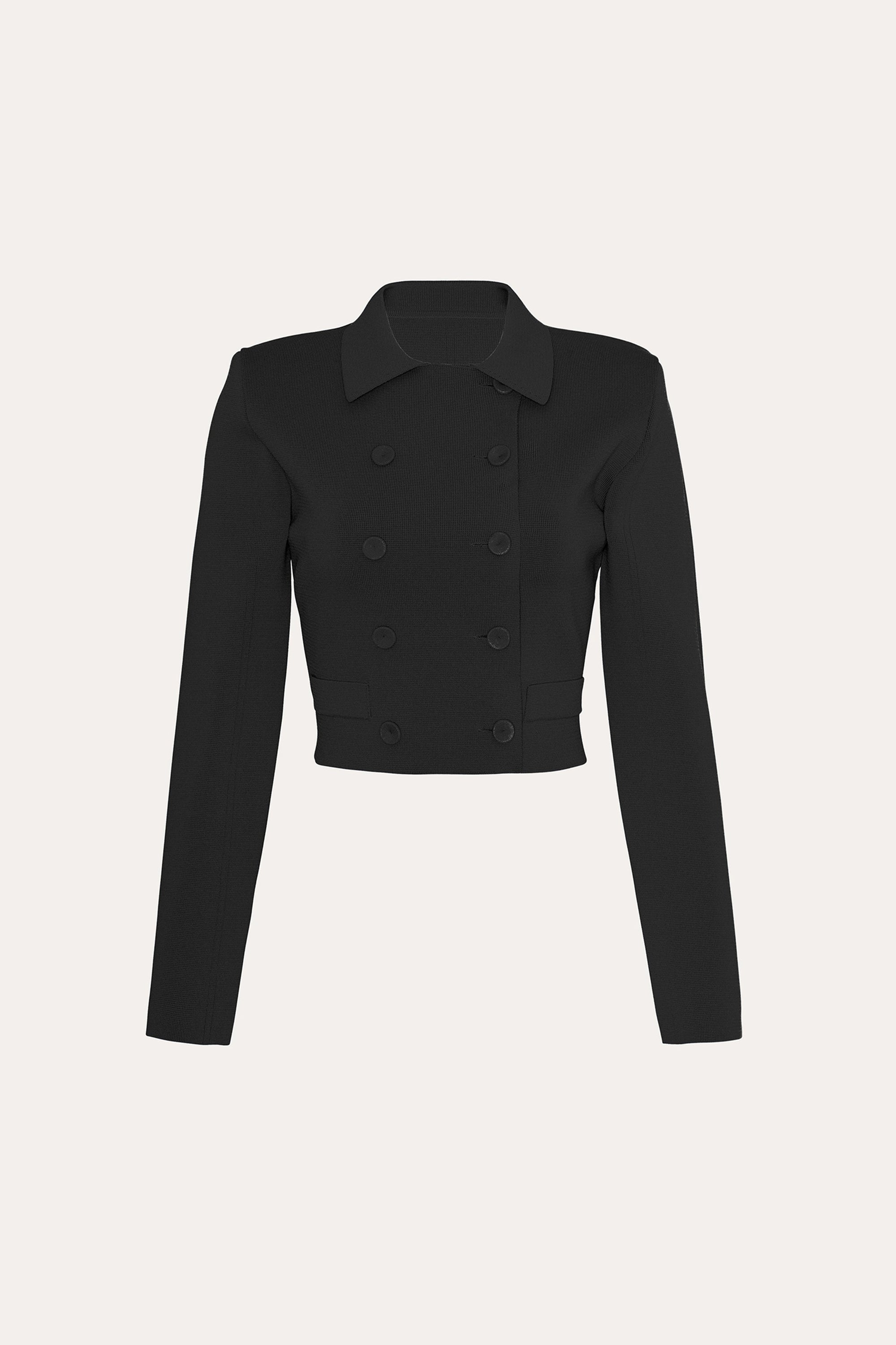 Elie Tahari Milano Sculpt Nolene żakiet cropped czarny