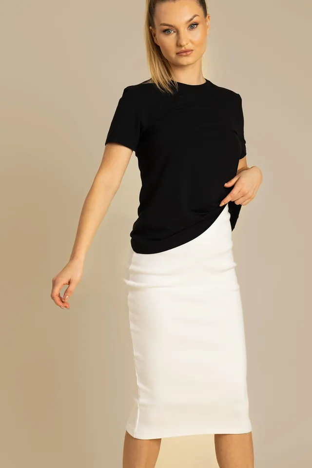 Nudyess Lucia t-shirt czarny modal okrągły dekolt