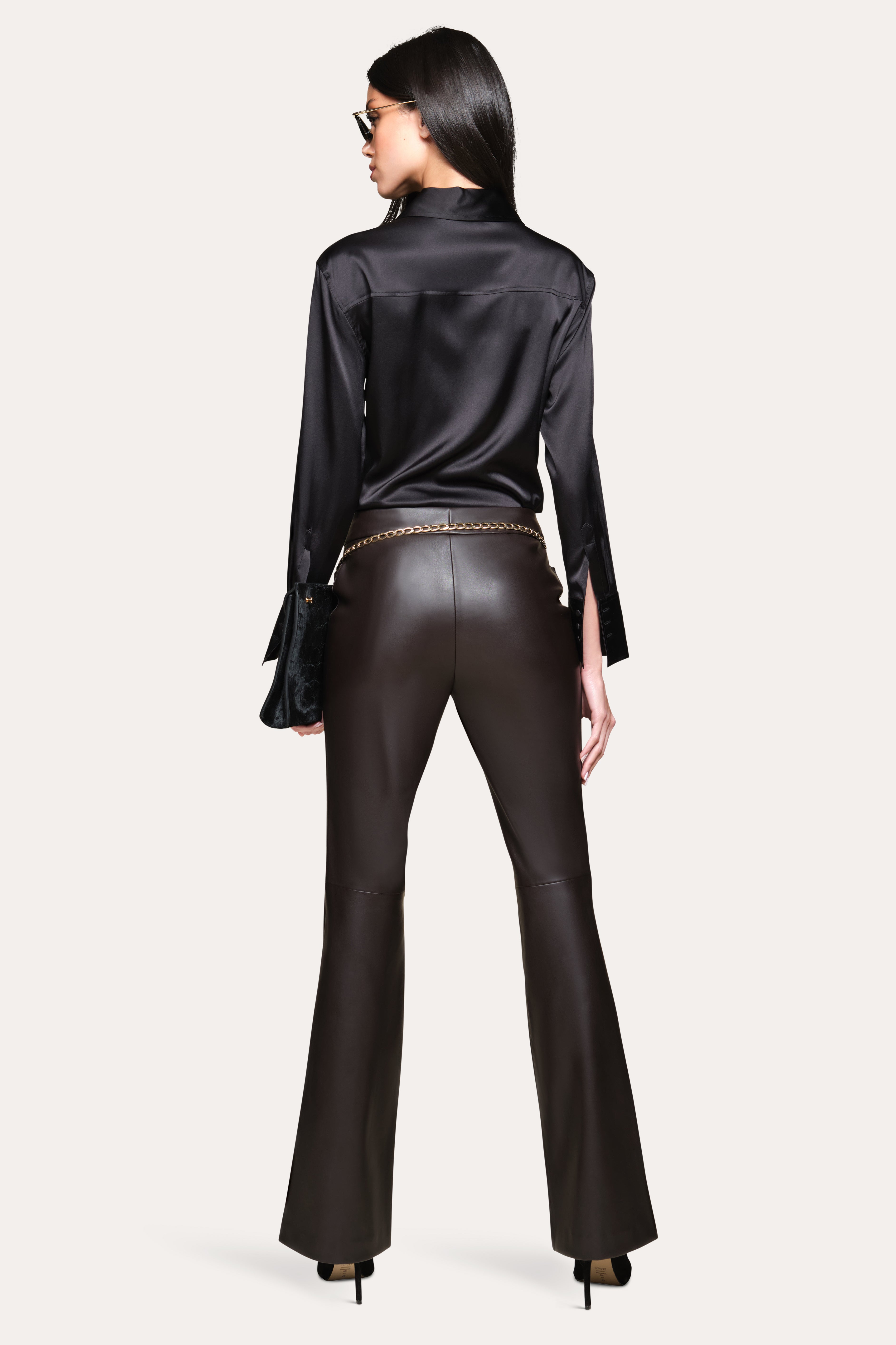Elie Tahari Silk Button Down koszula czarna jedwabna