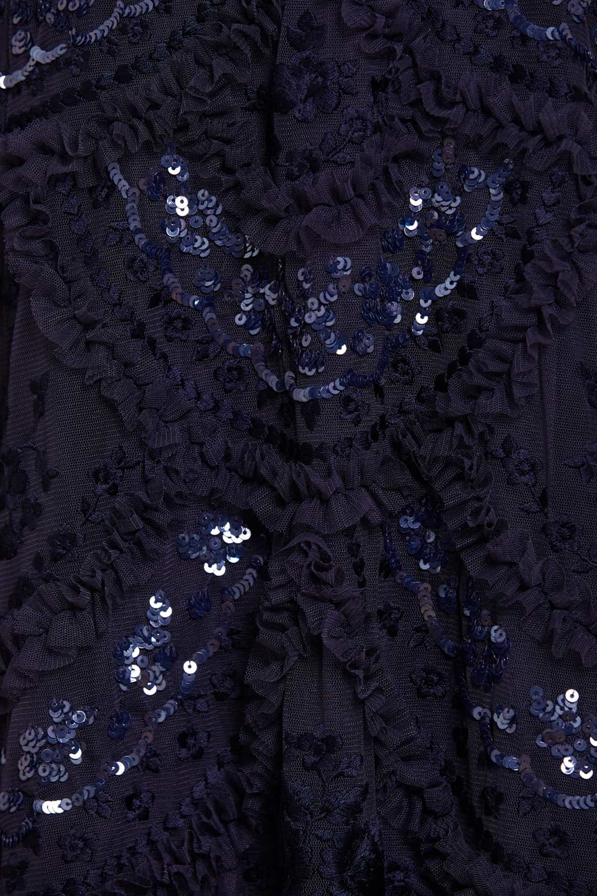 Needle & Thread Carmen Ruffle Ankle Gown suknia Blue