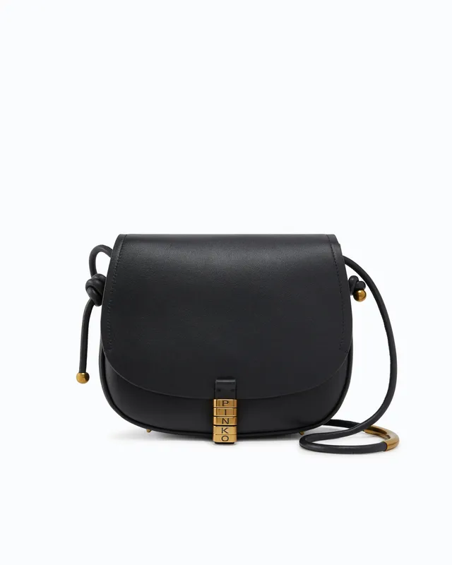 Pinko Saddle Classic torebka duża czarna skóra