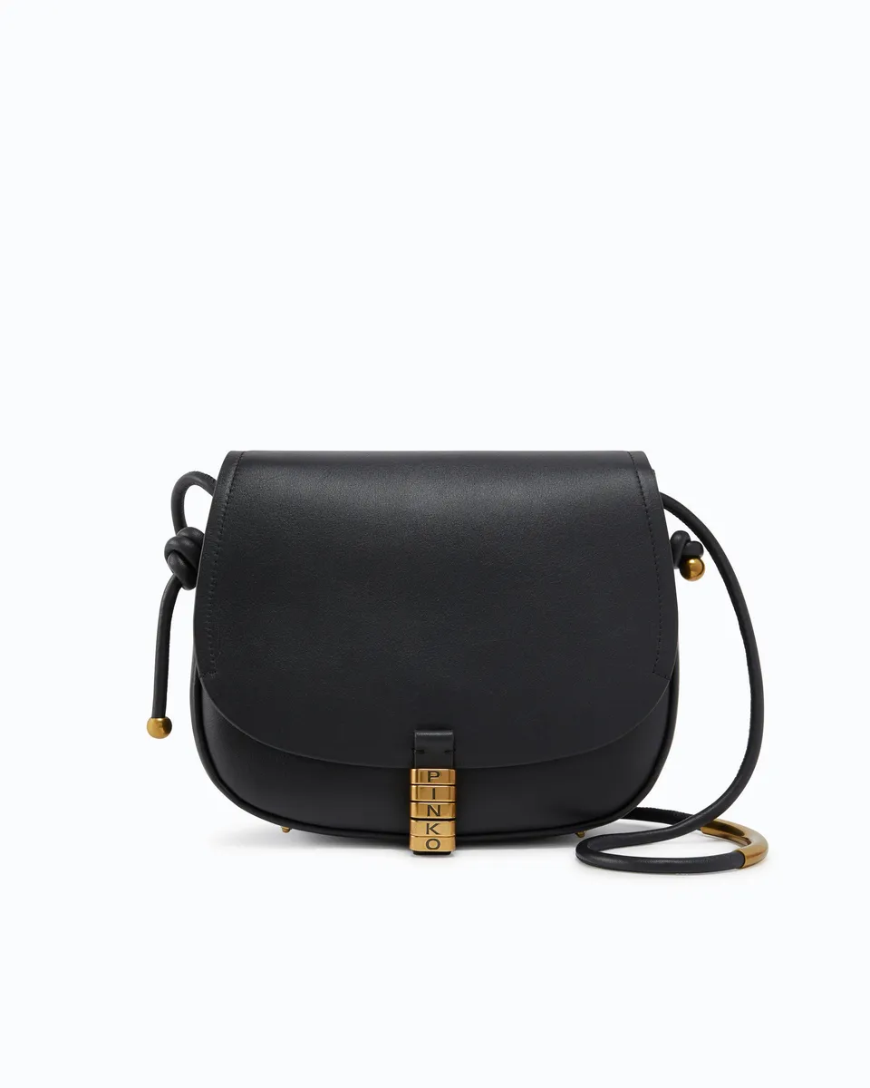 Pinko Saddle Classic torebka duża czarna skóra