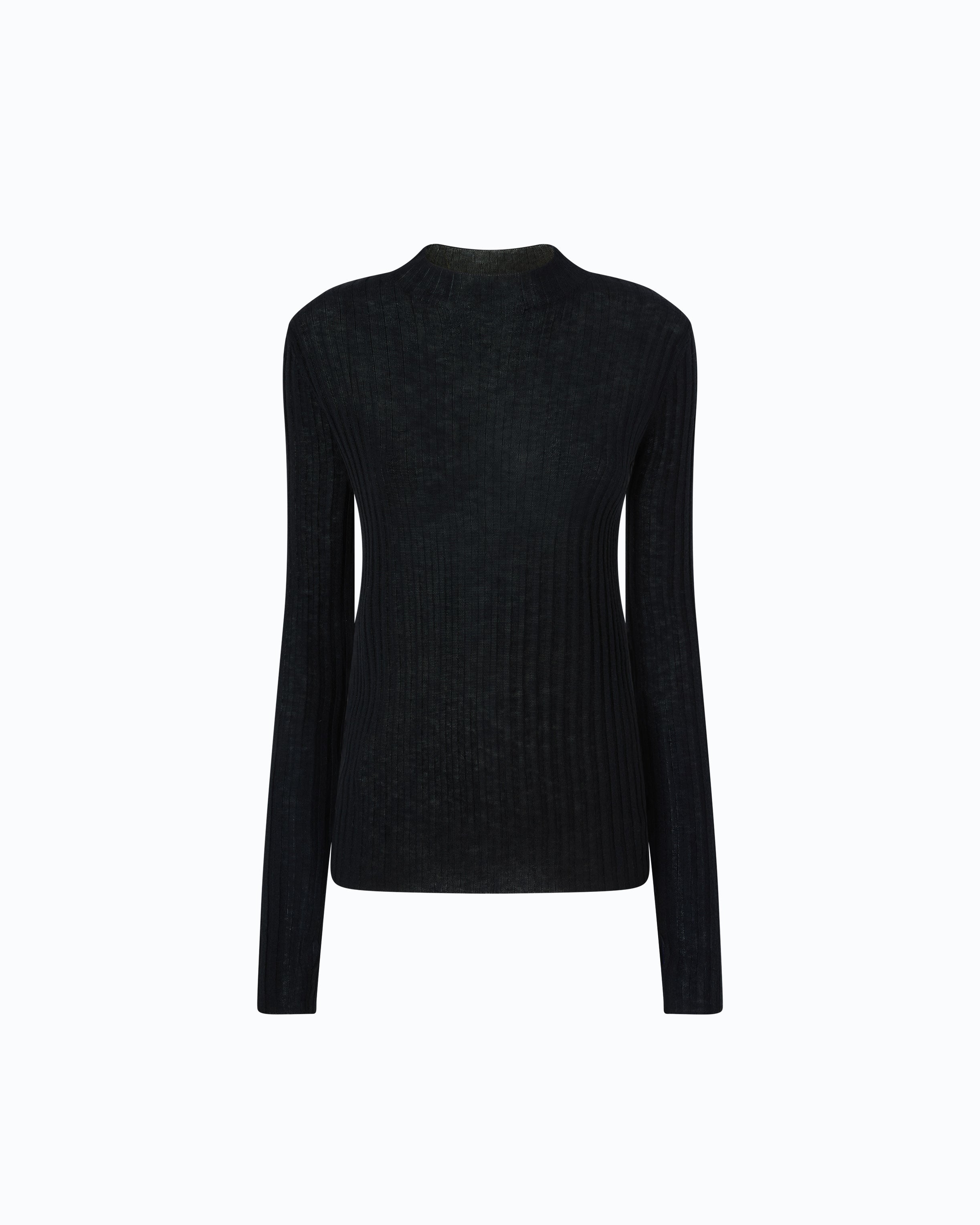 Pinko Muggito Sweater sweter czarny wełniany półprzezroczysty