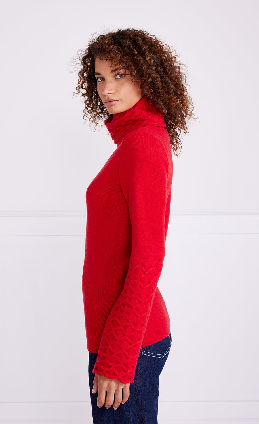 Temperley London Honeycomb sweter czerwony wełna
