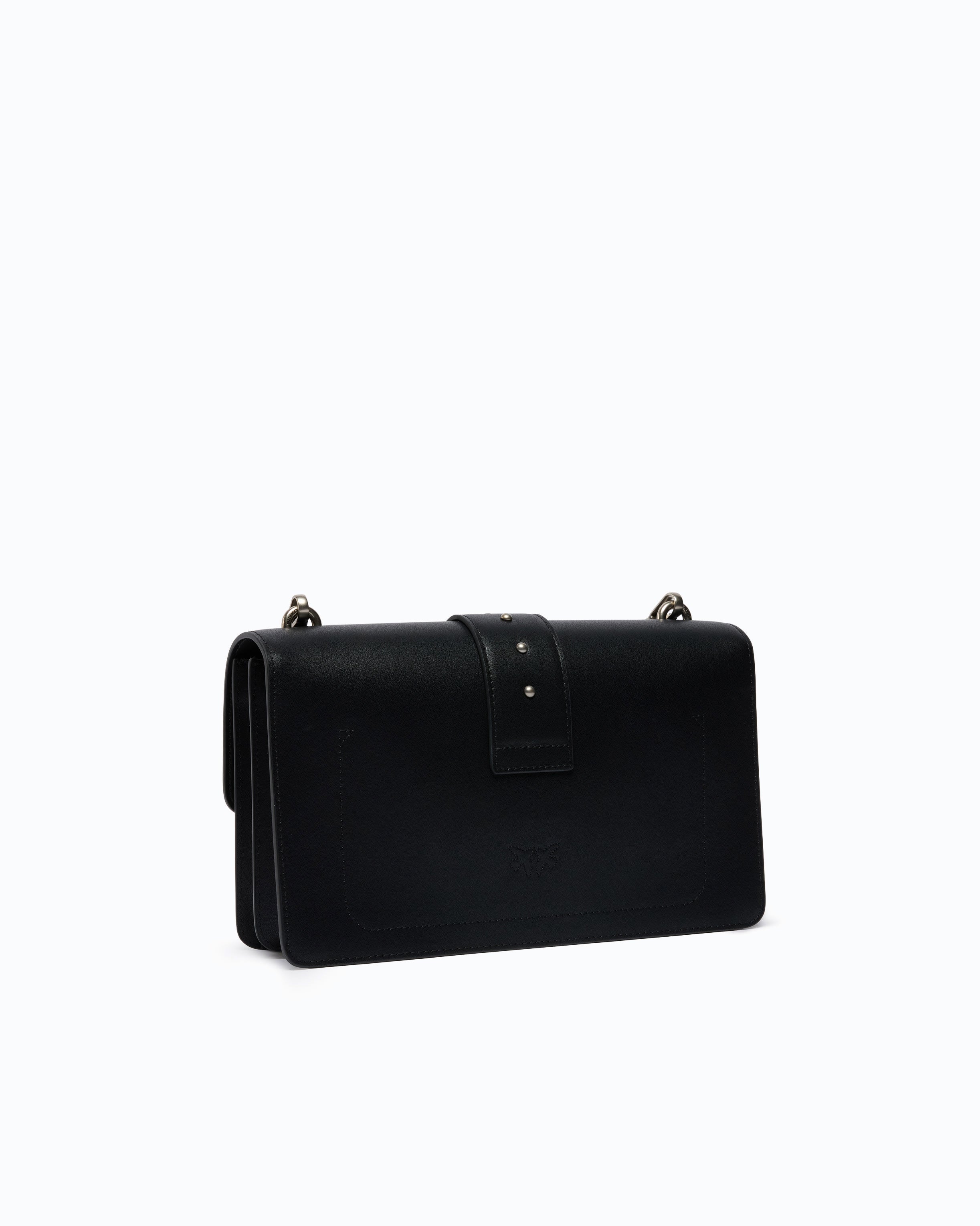 Pinko Love Bag One torebka skórzana czarna średnia