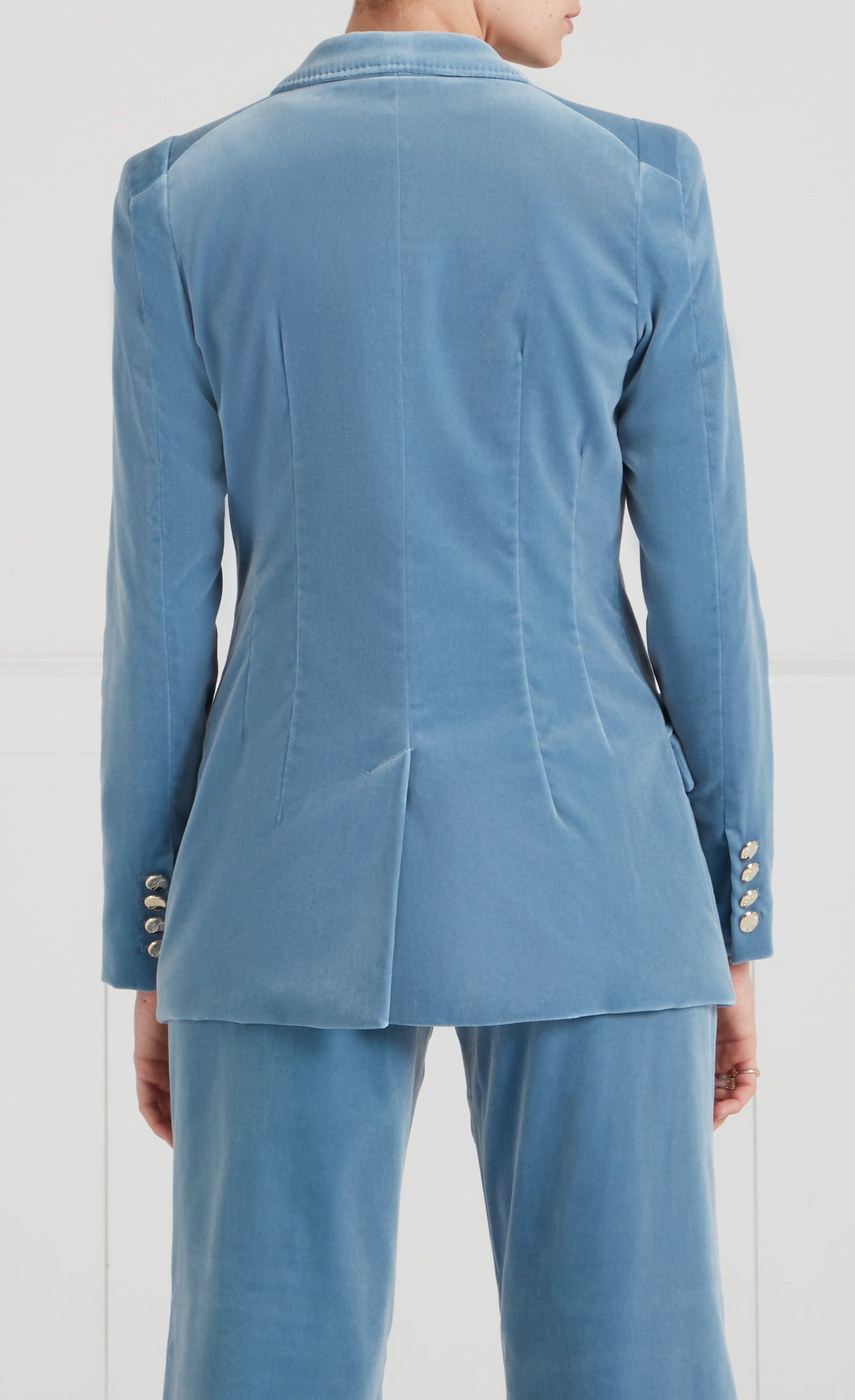 Temperley London Clove Velvet Jacket marynarka Ice Blue