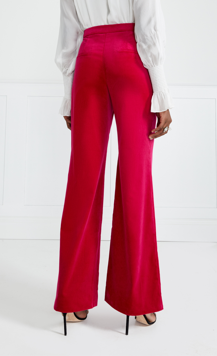 Temperley London Clove spodnie welur różowe