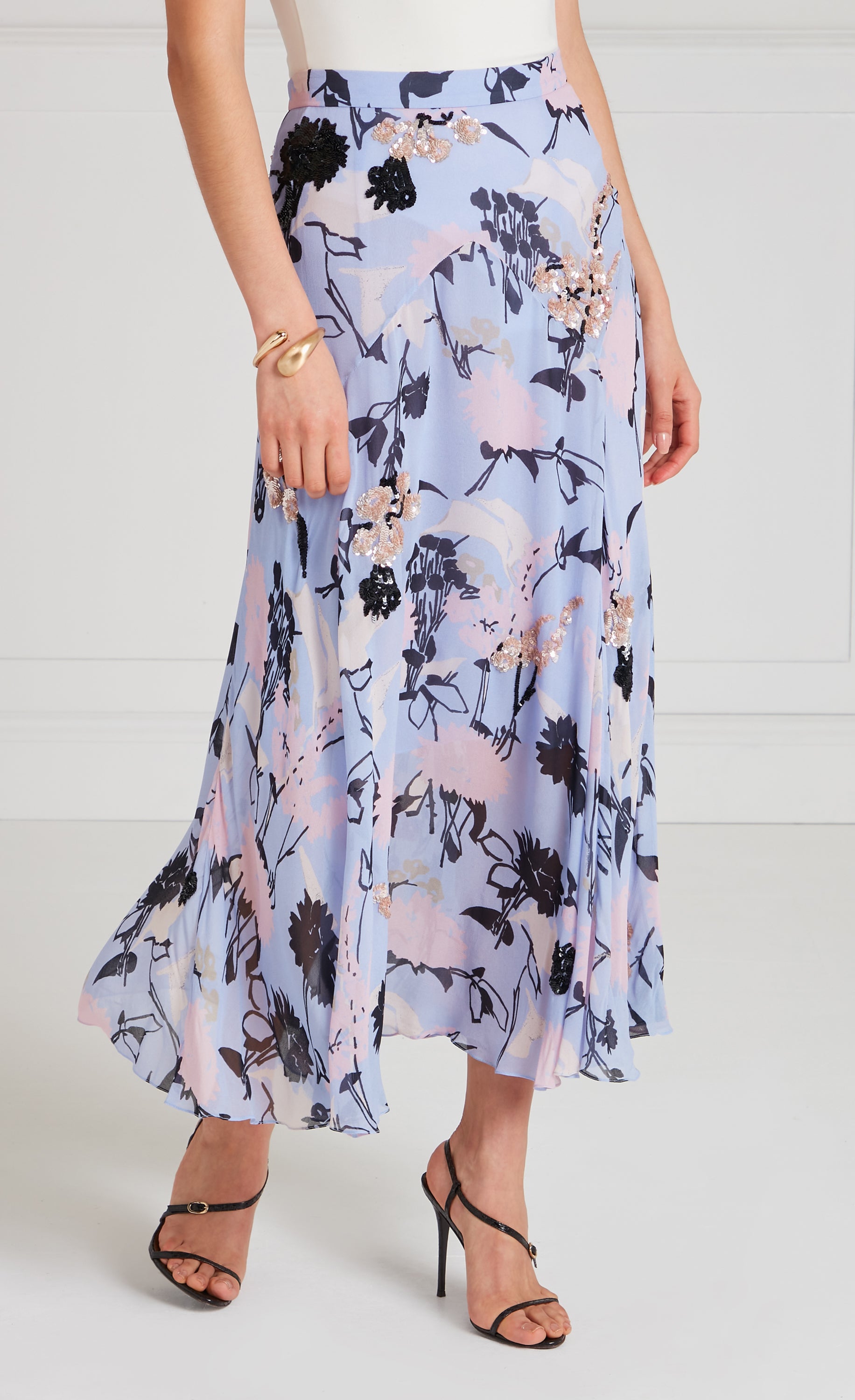 Temperley London Maisie spódnica lawendowa midi