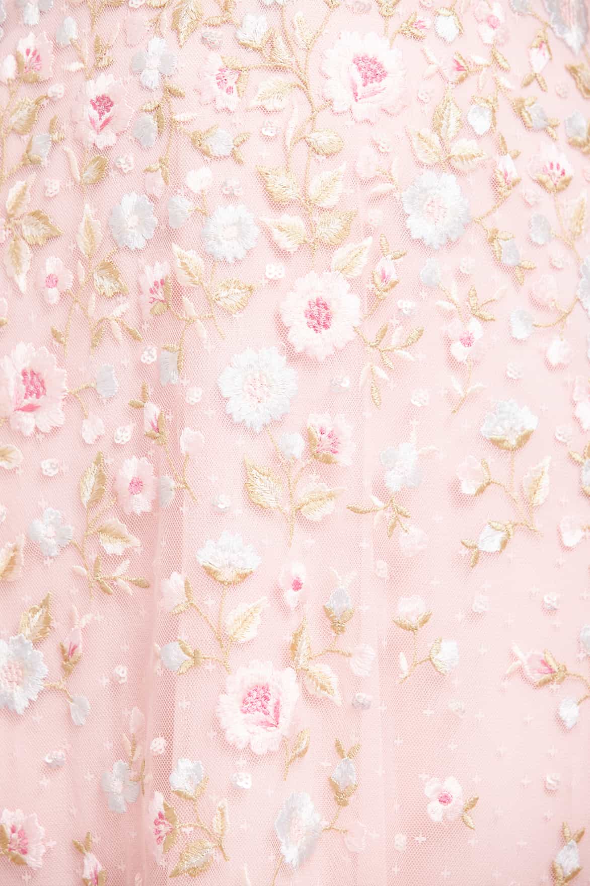 Needle & Thread Ethereal Blooms Frill Ankle Gown sukienka Pink
