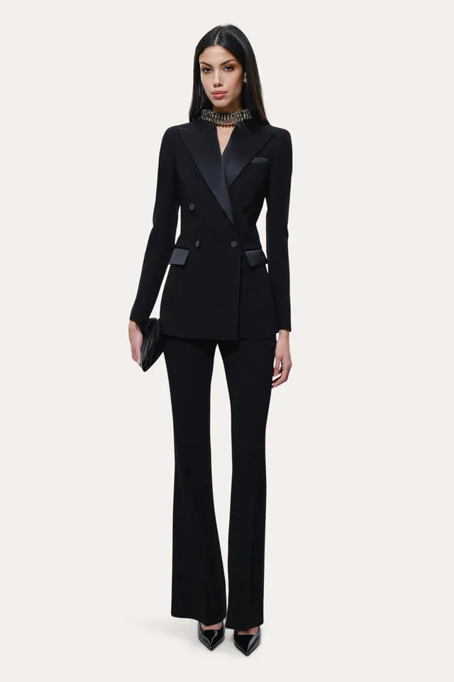 Elie Tahari Roxy marynarka Black smokingowa