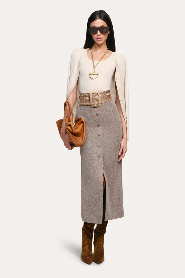 Elie Tahari Elle E25YG506 top ecru wełniany