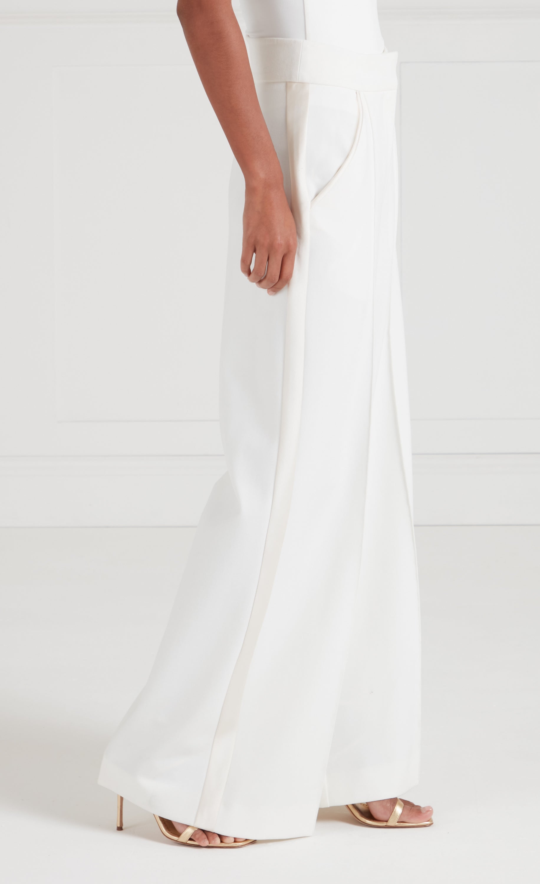 Temperley London Nyx Trousers spodnie ecru wełna