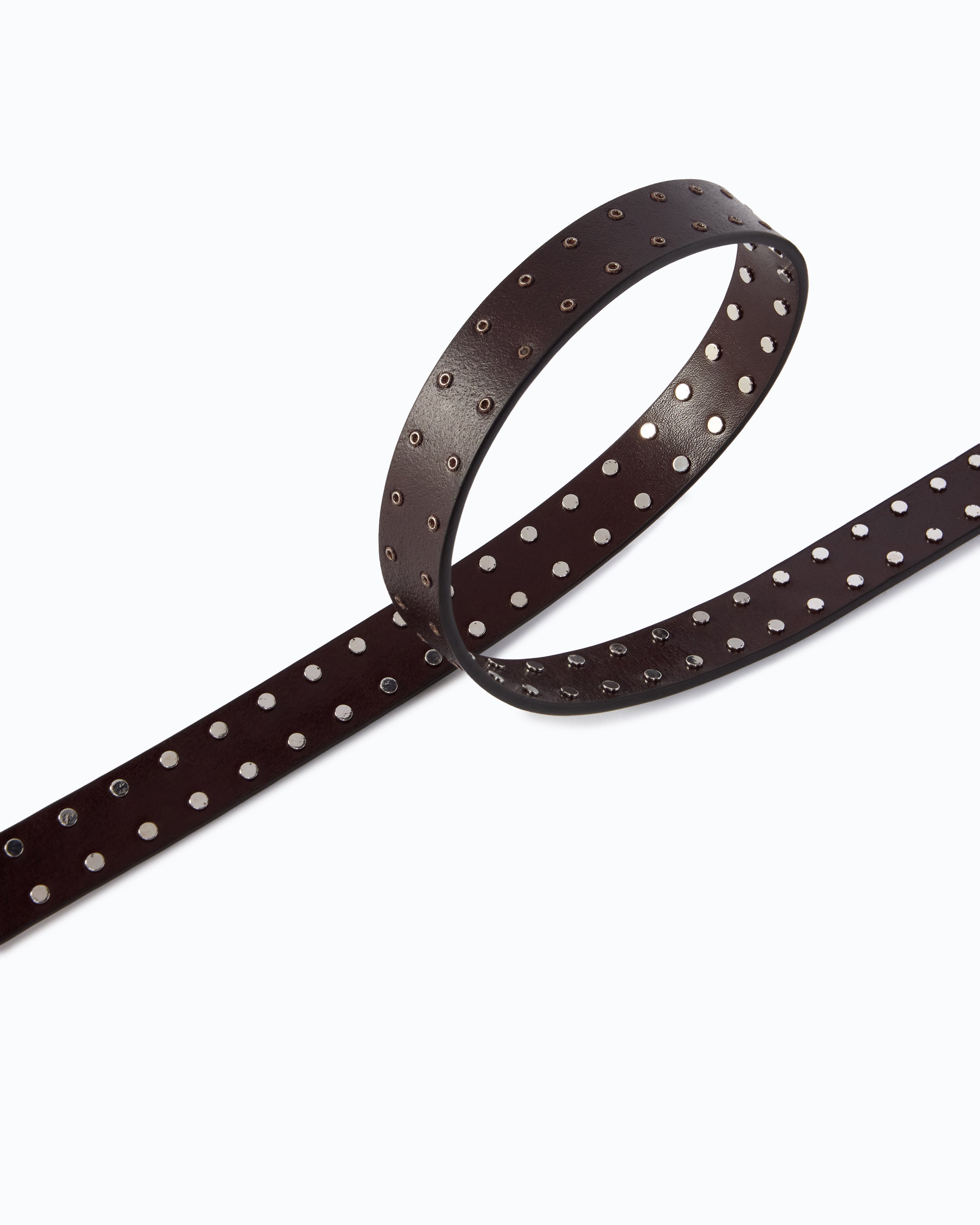 Pinko Love Belt pasek skórzany 2 cm ćwieki