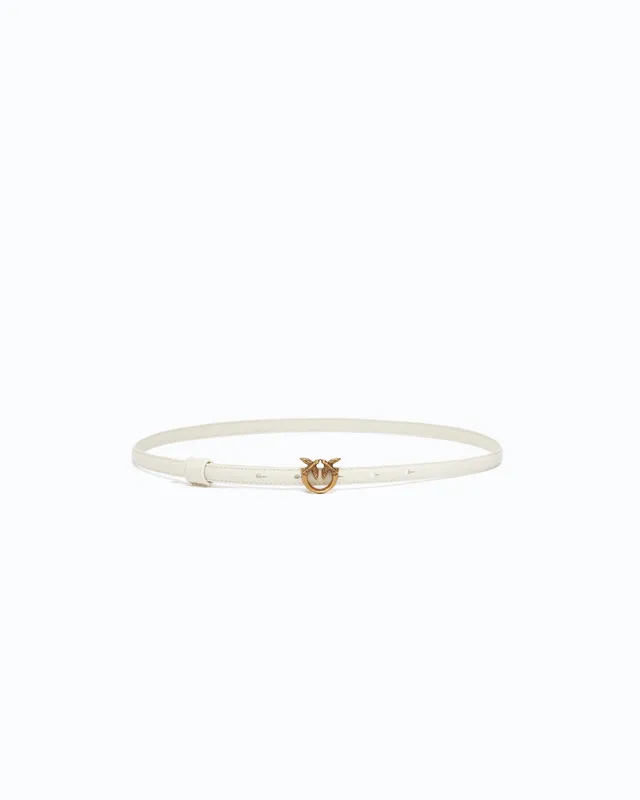 Pinko Love Birds Thin Buckle Belt pasek skórzany 1 cm