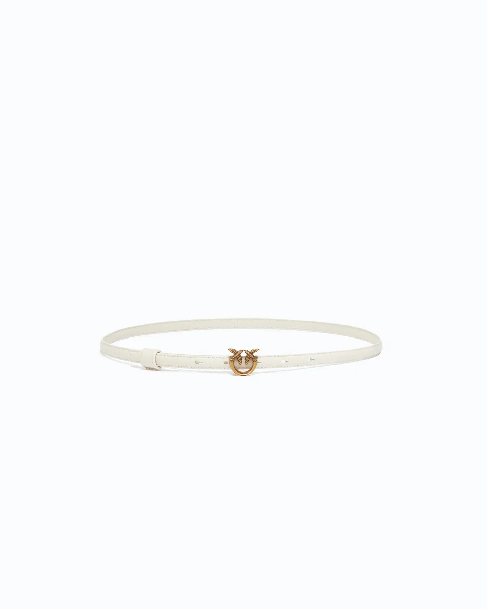 Pinko Love Birds Thin Buckle Belt pasek skórzany 1 cm