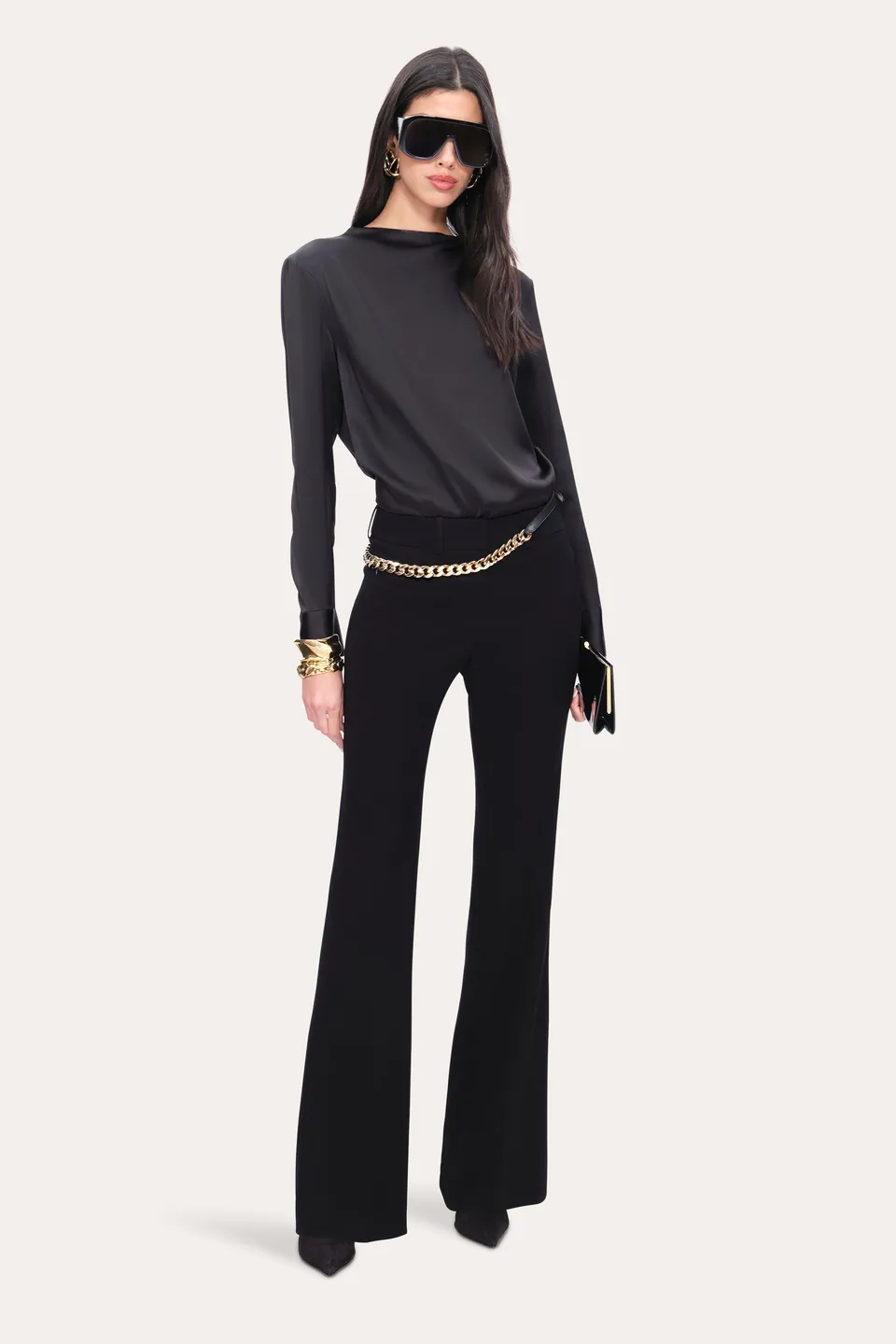 Elie Tahari Silk Draped Top bluzka jedwabna Black