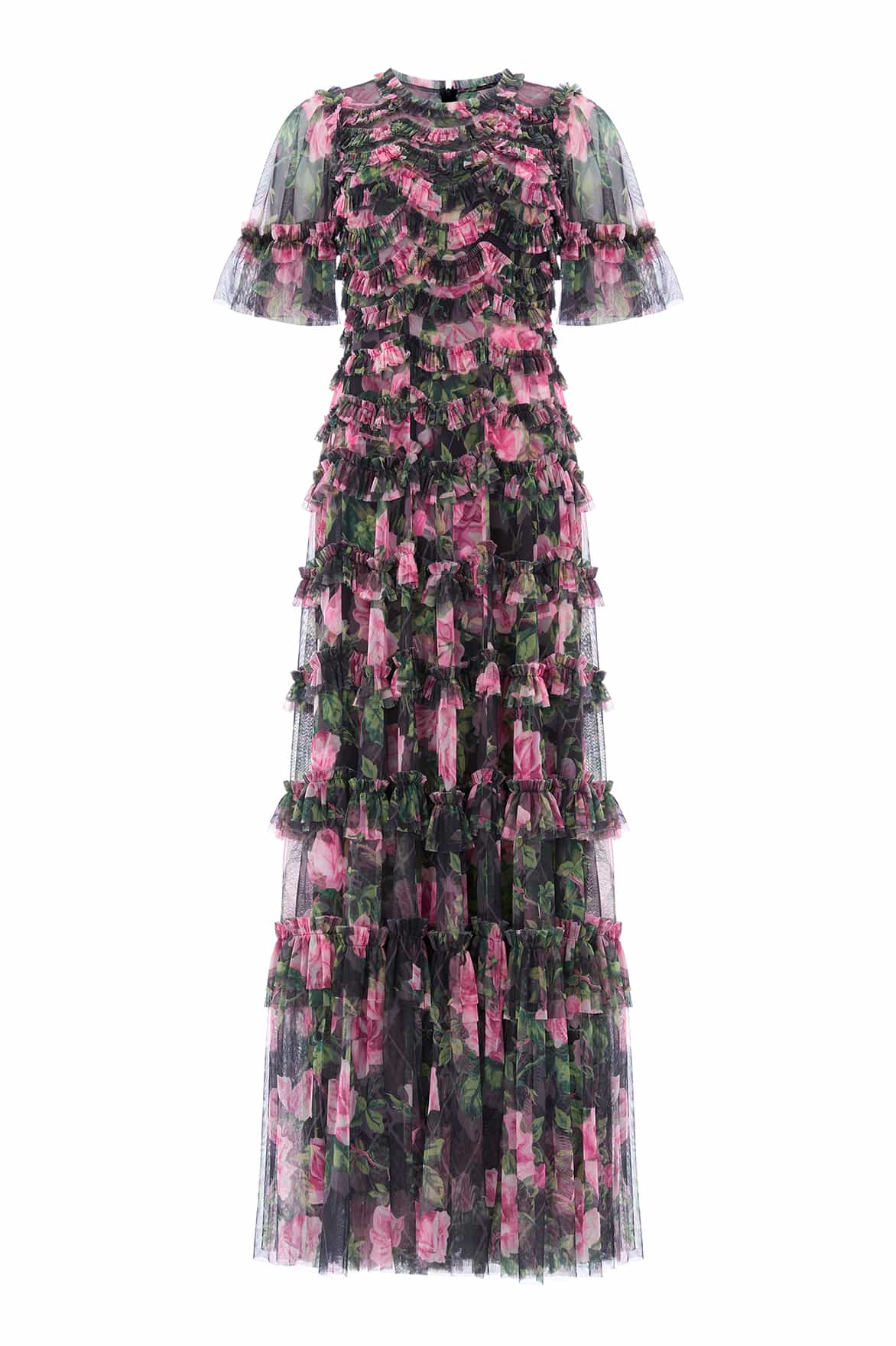 Needle & Thread Rose Vine Round Neck Gown suknia Graphite