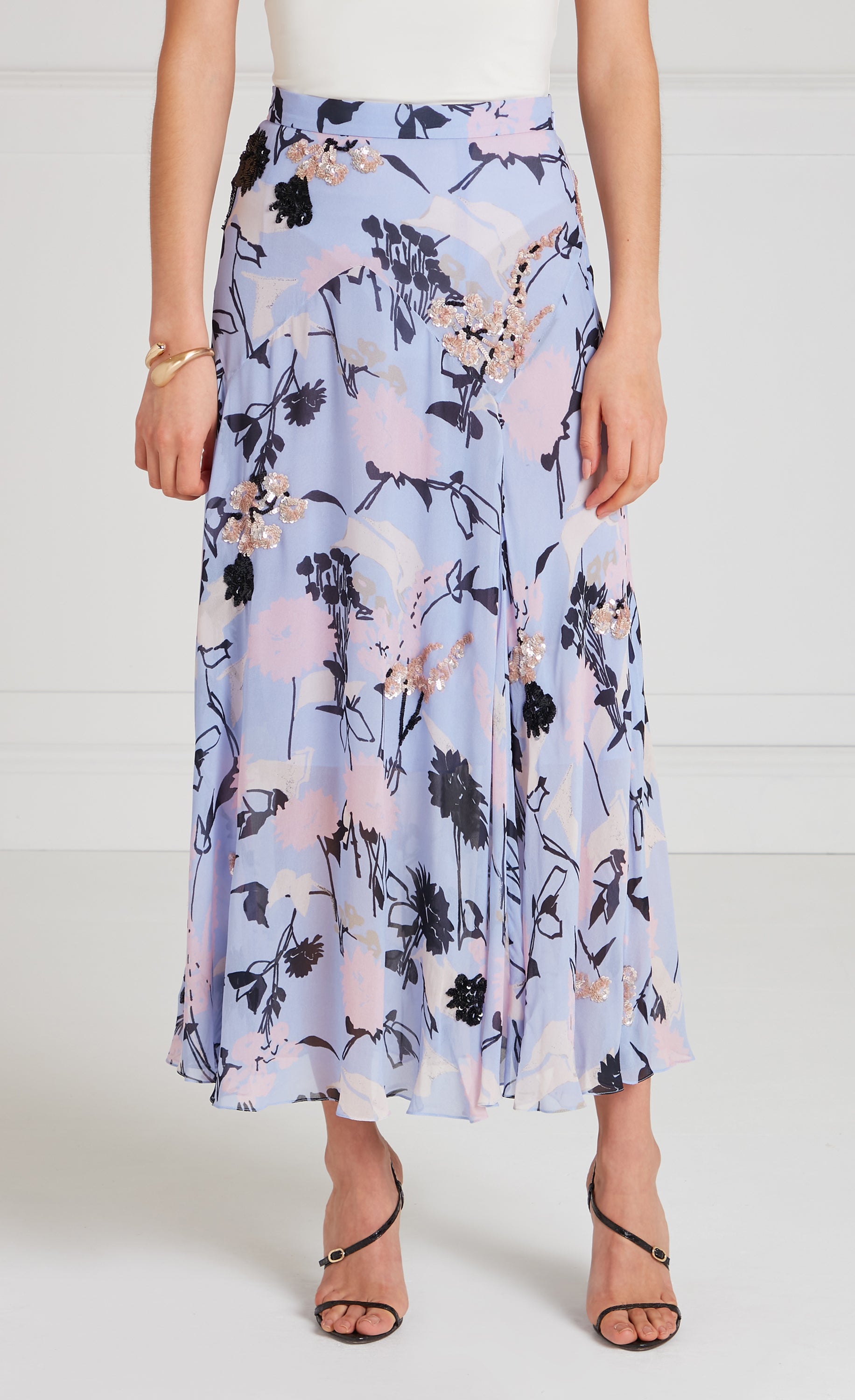 Temperley London Maisie spódnica lawendowa midi