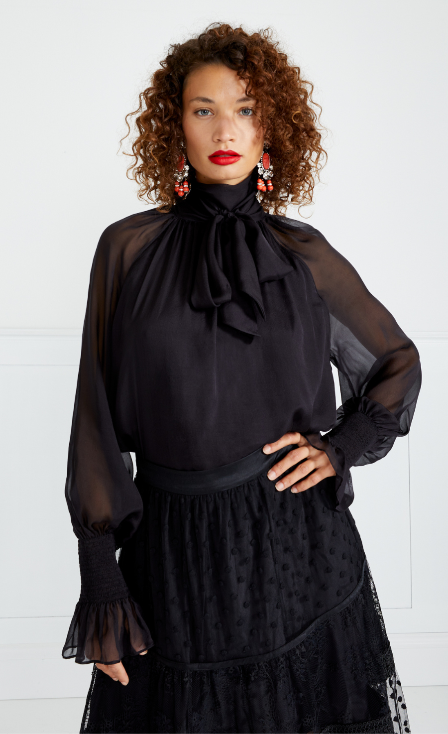 Temperley London Quintette bluzka jedwabna czarna