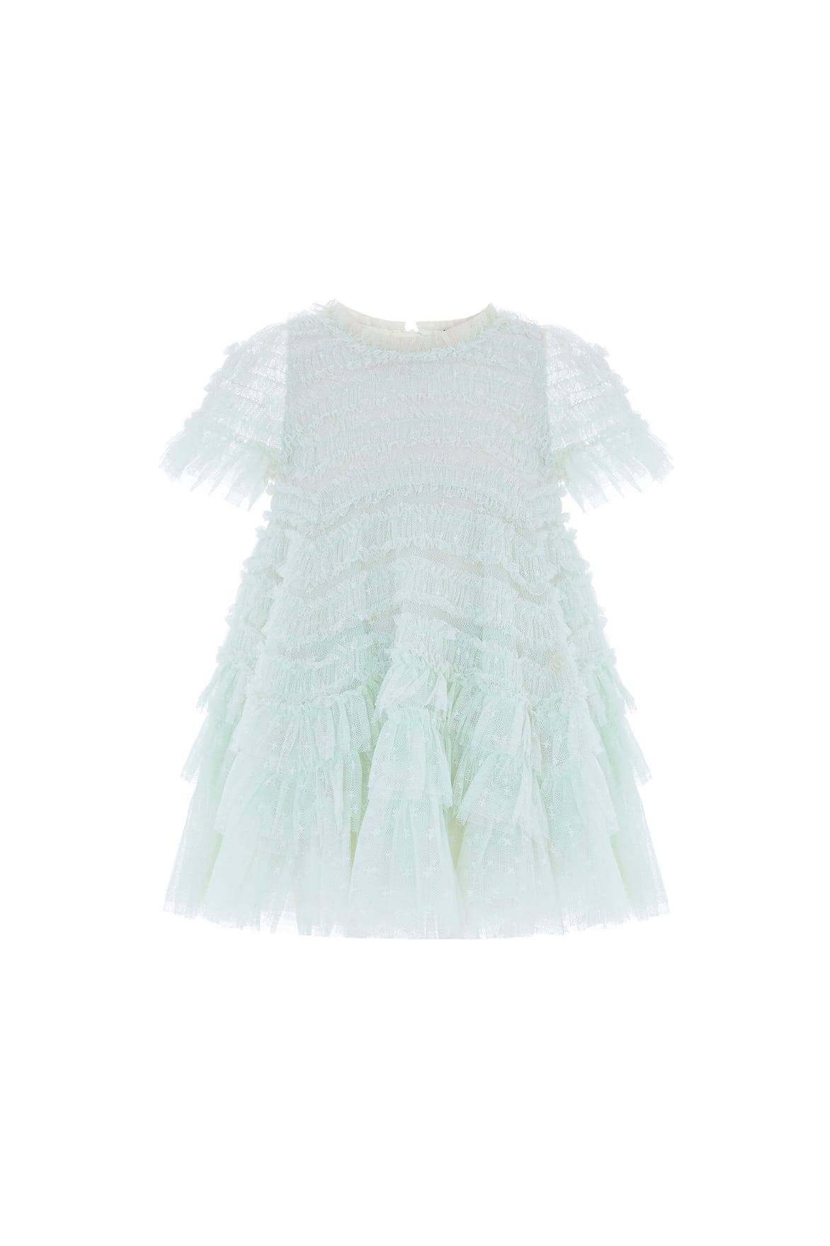 Needle & Thread Valentine Ruffle Baby sukienka zielona tiulowa