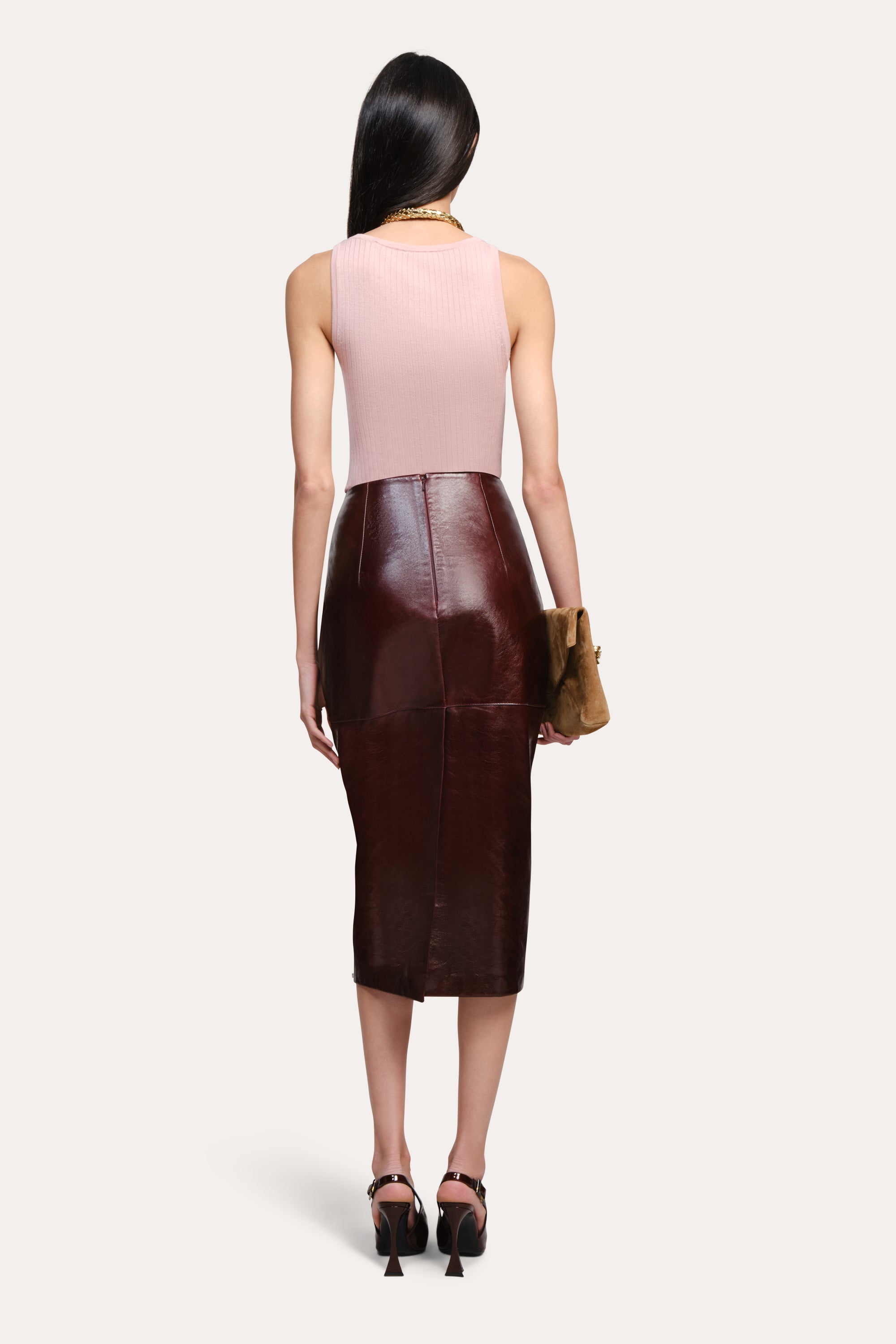 Elie Tahari Elle E25YG506 top wełna jedwab różowy XS-XL