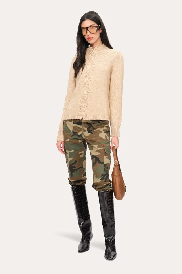 Elie Tahari E95X6514 sweter bawełniany Toffee Melange