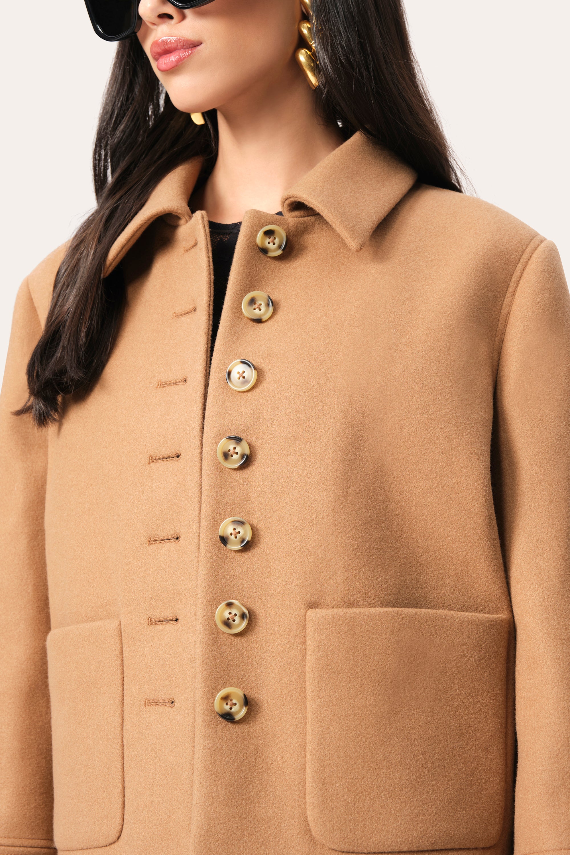 Elie Tahari Double Face E903C105 żakiet camel