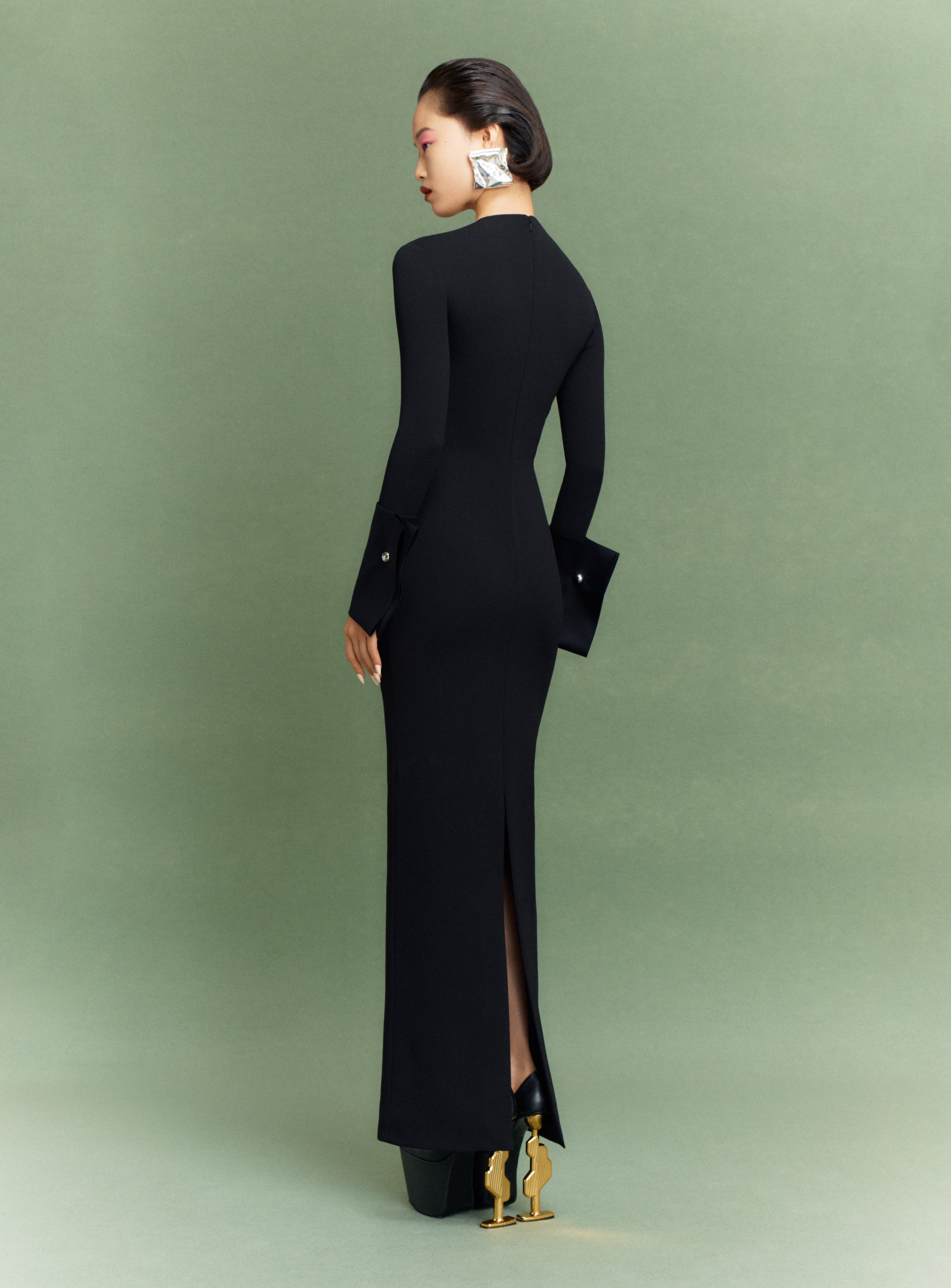 Solace London Chloe sukienka maxi czarna