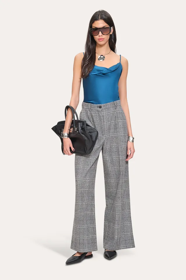 Elie Tahari Silk Draped Camisole top jedwabny Pacific Blue