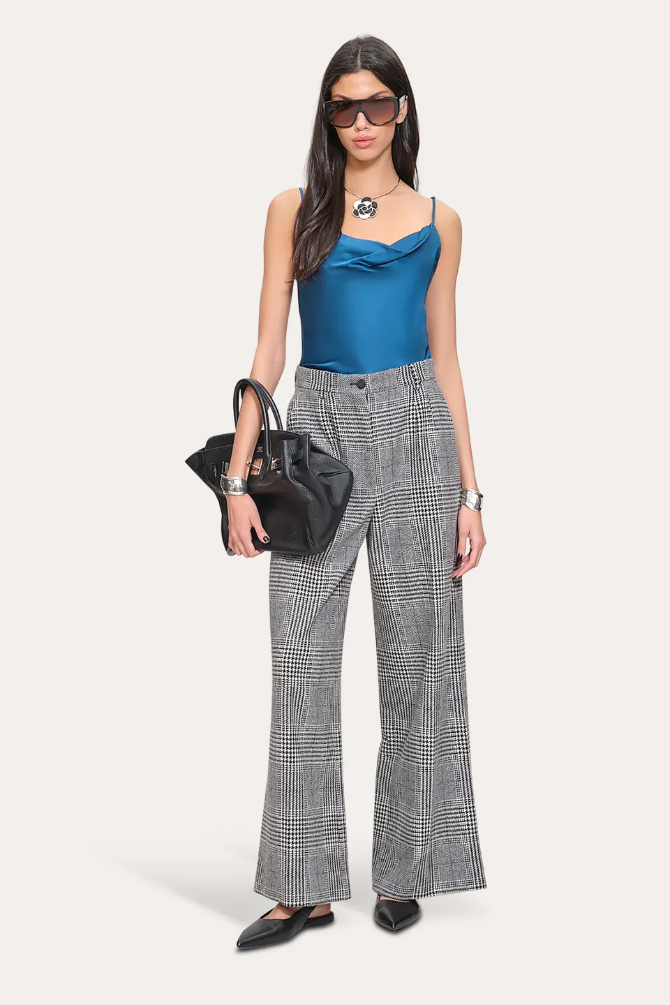 Elie Tahari Silk Draped Camisole top jedwabny Pacific Blue