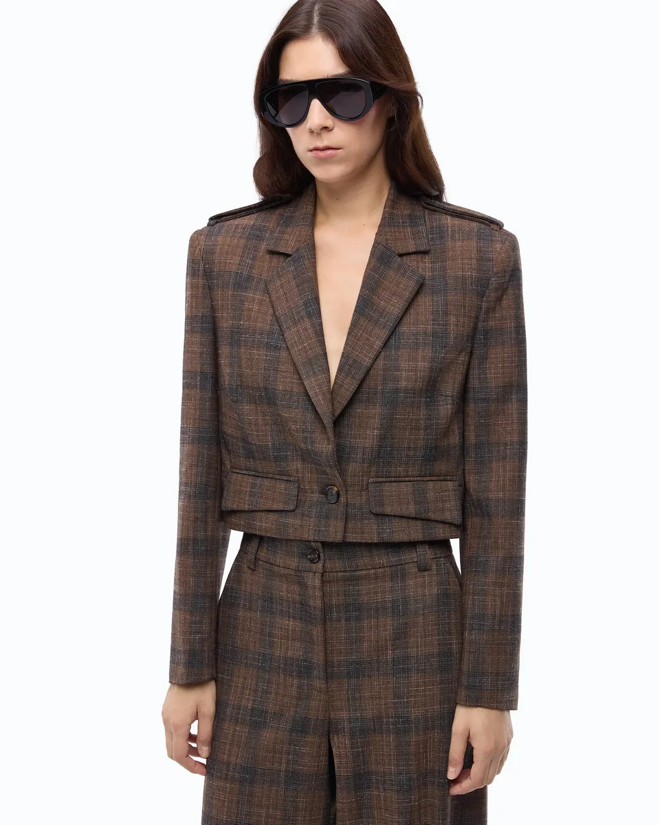 Pinko Manna Jacket żakiet pepitka czarny