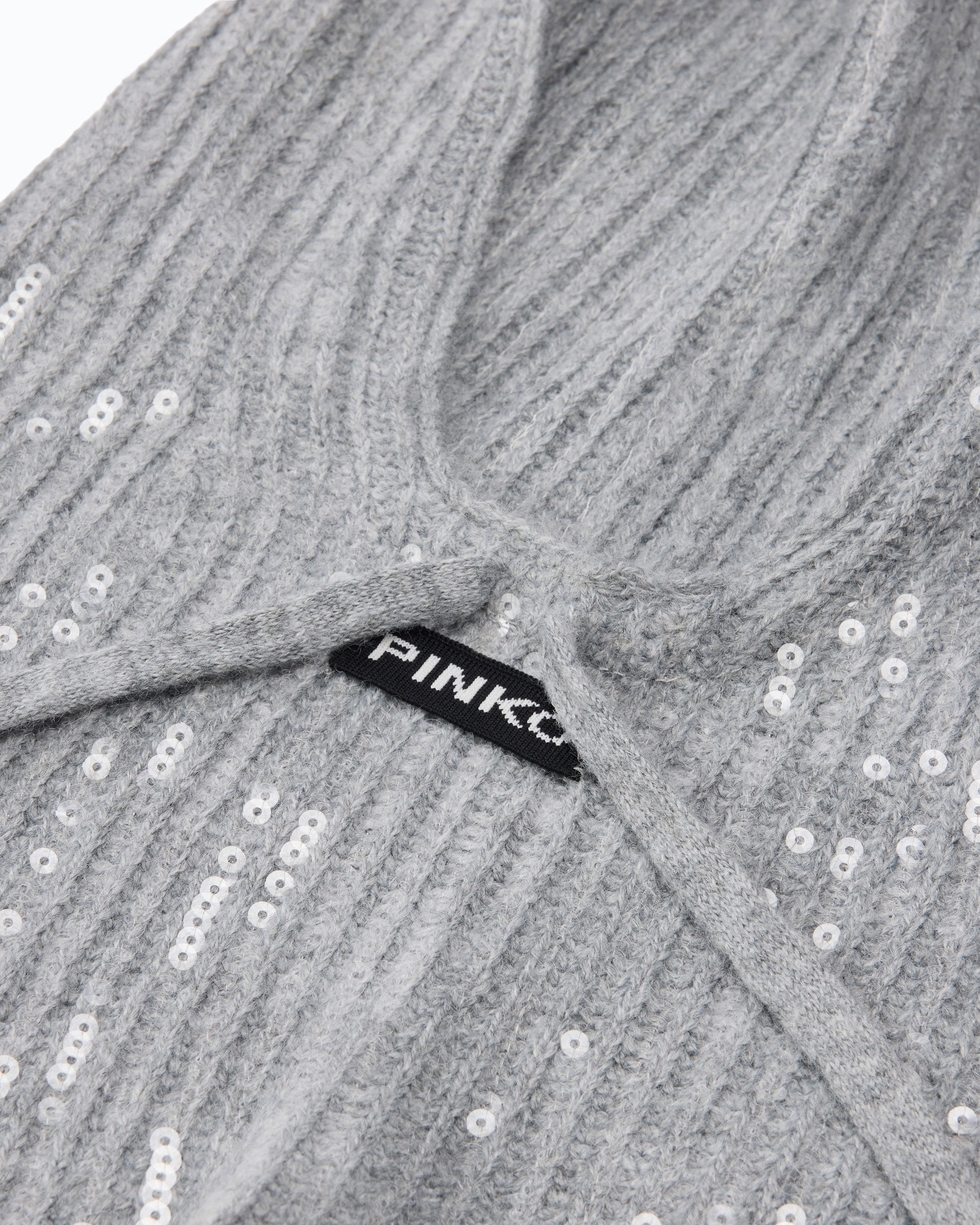 Pinko Betulla Balaclava kominiarka szara cekiny