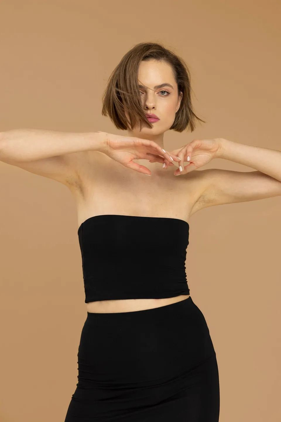 Nudyess Breake Long top bardotka Black modal