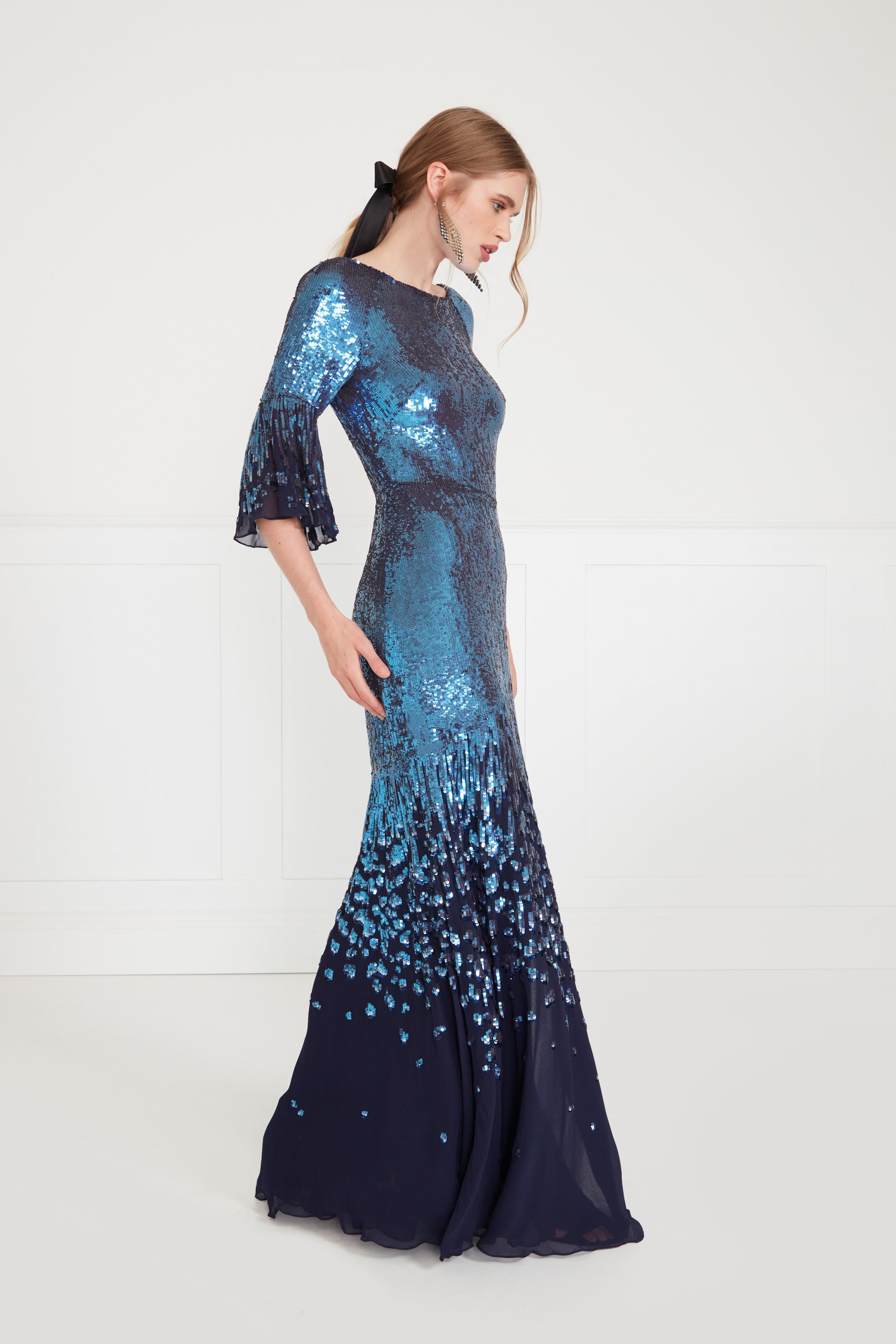 Temperley London Celestial sukienka wieczorowa Midnight