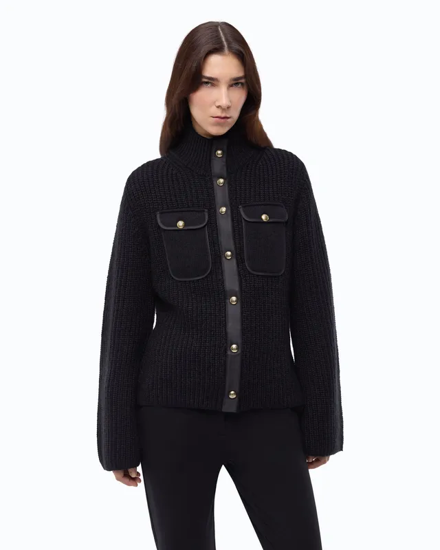 Pinko Pispiglio Cardigan kardigan czarny wełna alpaka