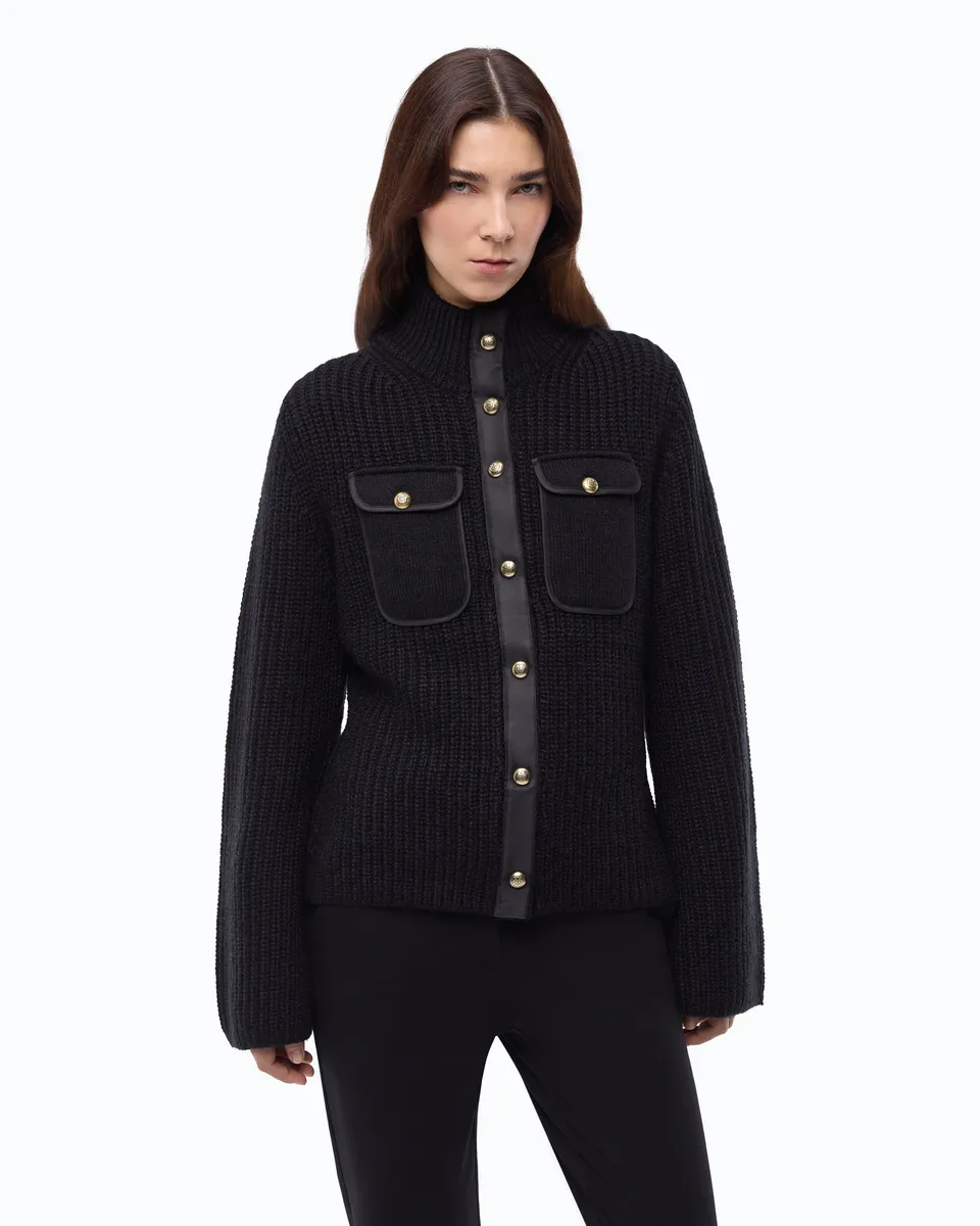 Pinko Pispiglio Cardigan kardigan czarny wełna alpaka