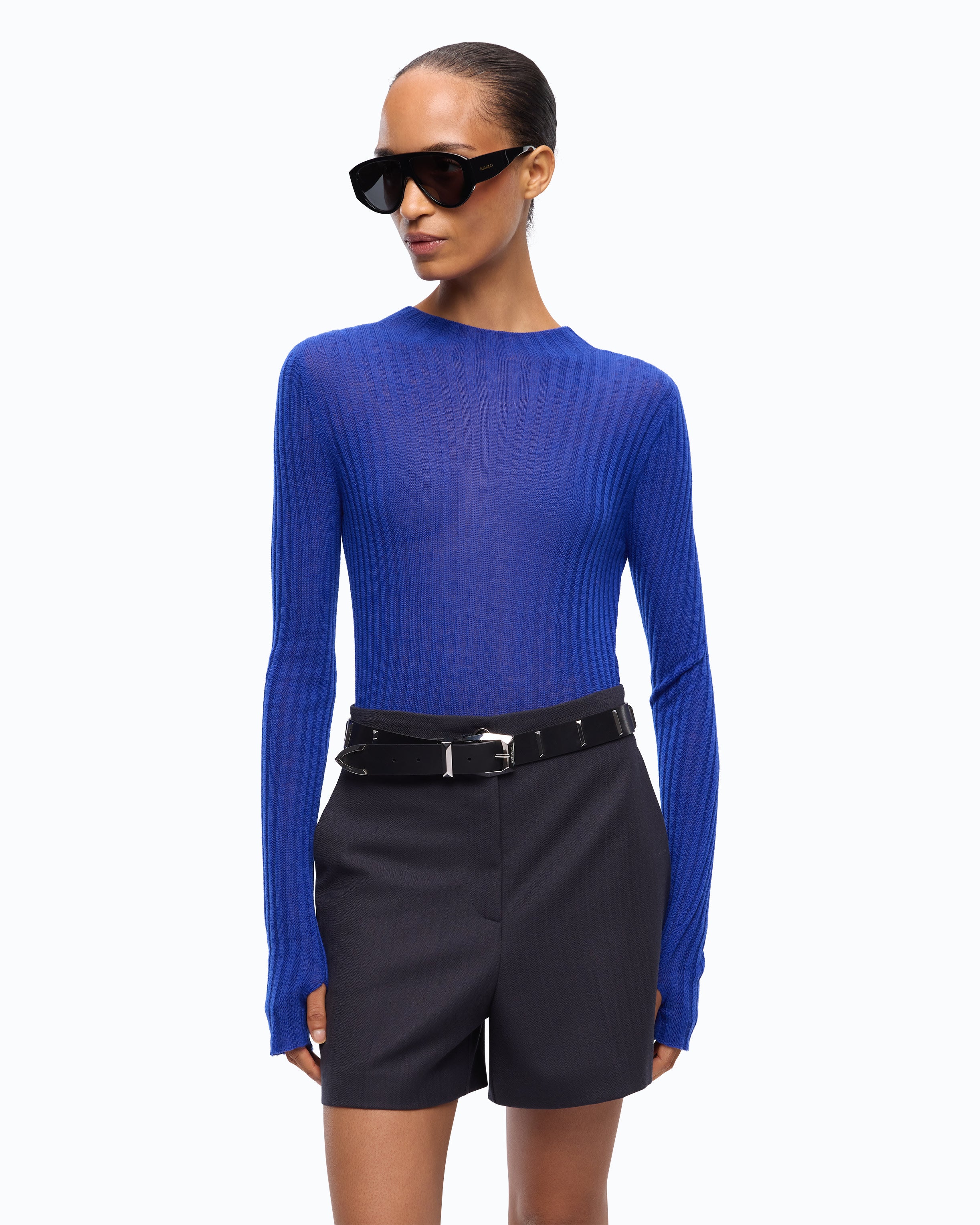 Pinko Muggito Sweater sweter wełniany niebieski