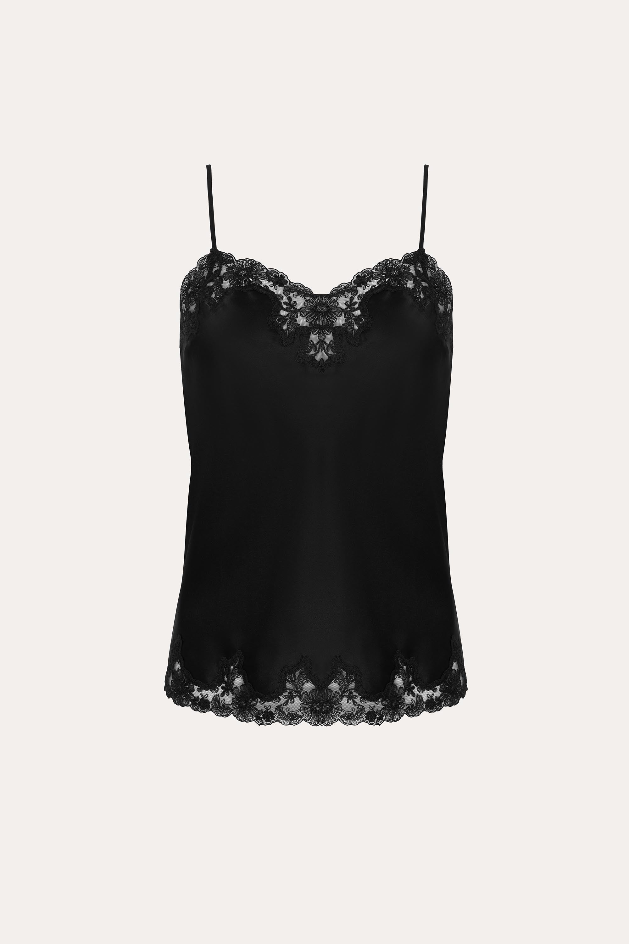 Elie Tahari Dani top jedwabny Onyx koronka