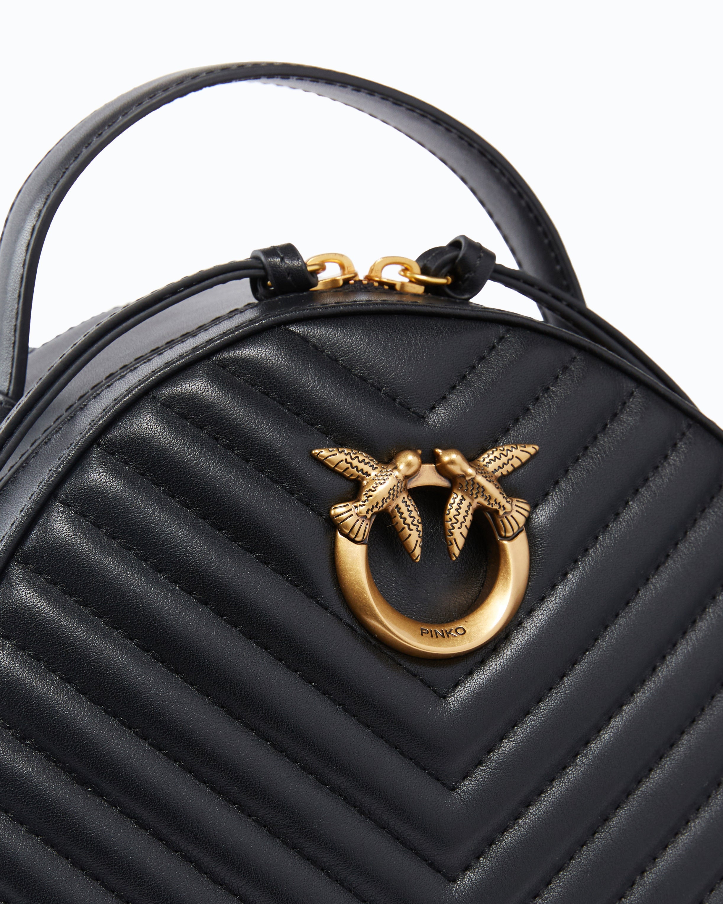 Pinko Love Click Classic plecak skórzany czarny