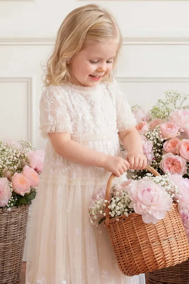 Needle & Thread Garland Ribbon Baby Gown biała 2-częściowa
