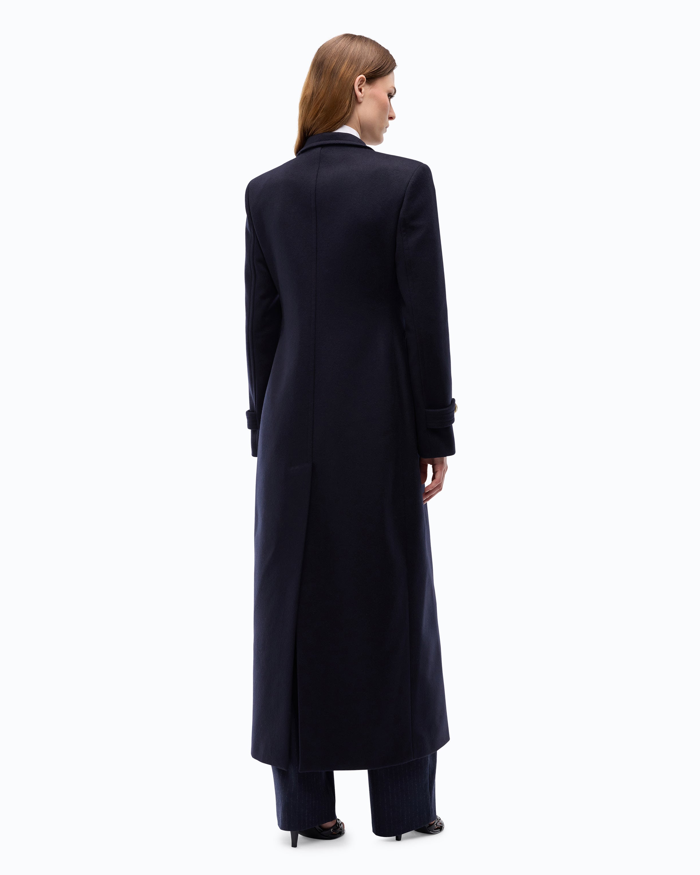 Pinko Verici Coat płaszcz wełniany niebieski długi