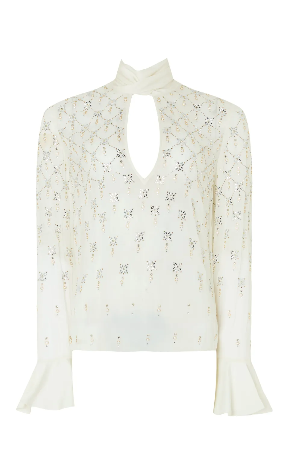 Temperley London Gallantry Blouse bluzka Ivory kryształki