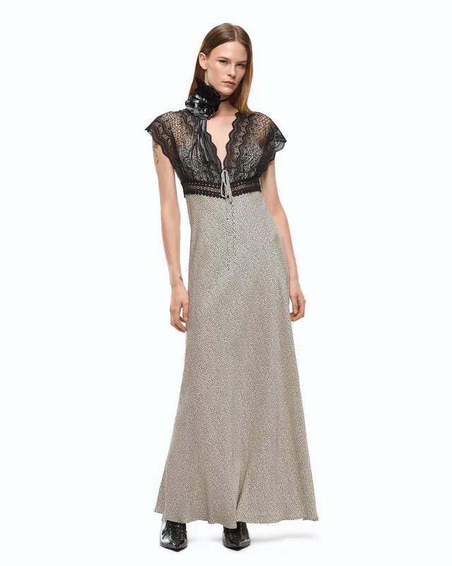 Pinko Aspasia Dress sukienka długa w kropki