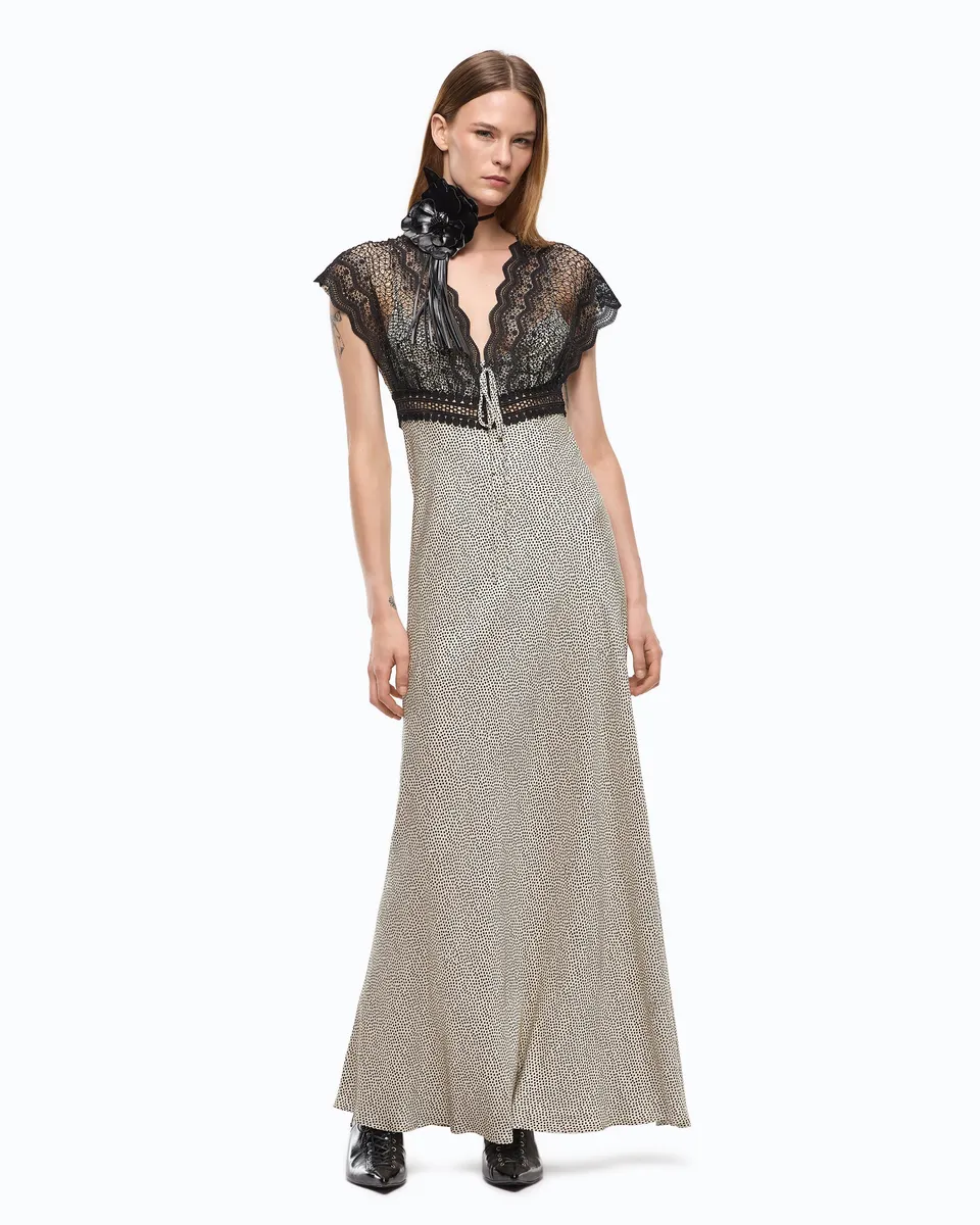 Pinko Aspasia Dress sukienka długa w kropki